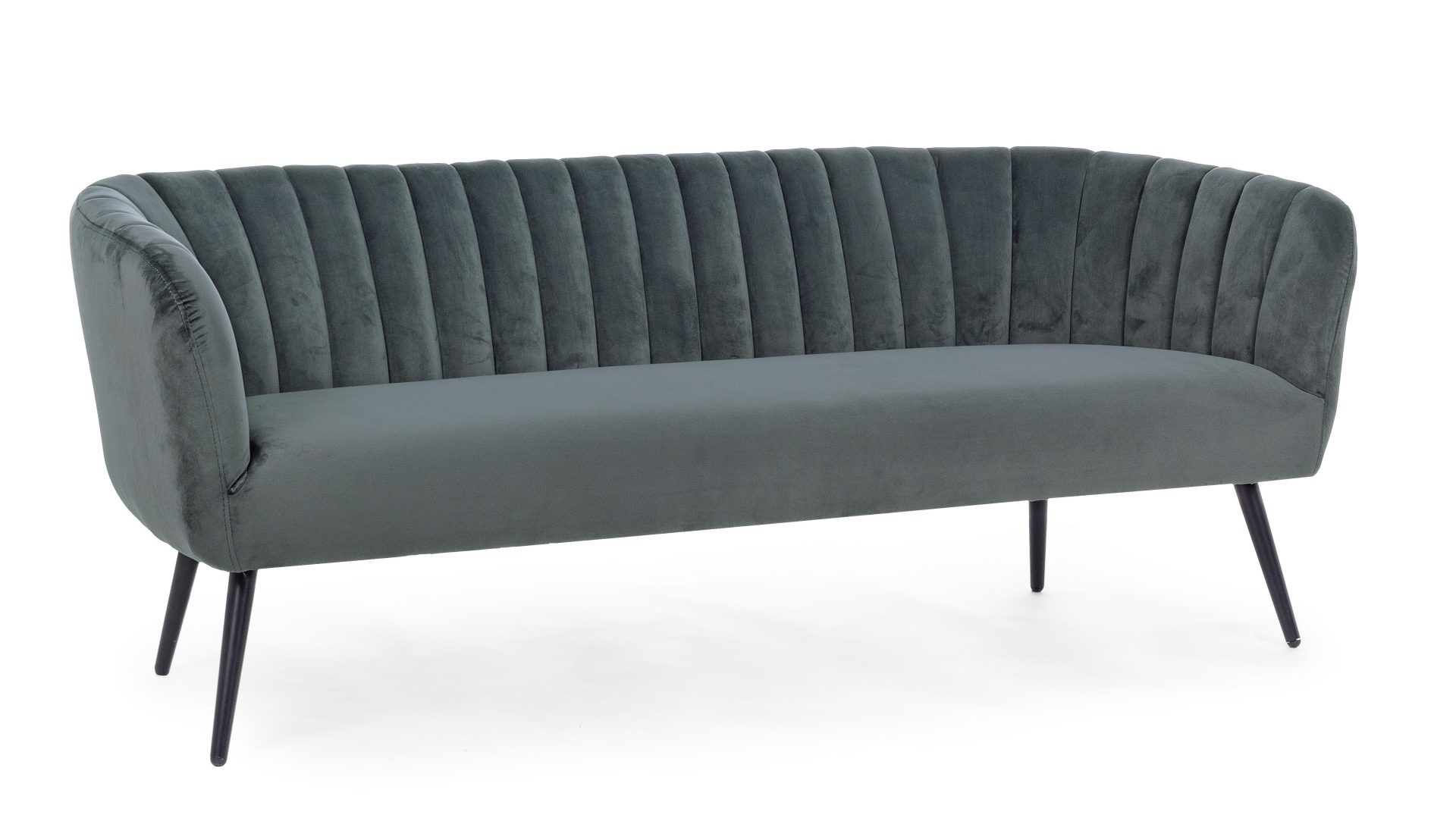 3-Sitzer Sofa Avril in Samt-Optik, Grau 3-Sitzer Sofa Avril in Samt-Optik, Grau