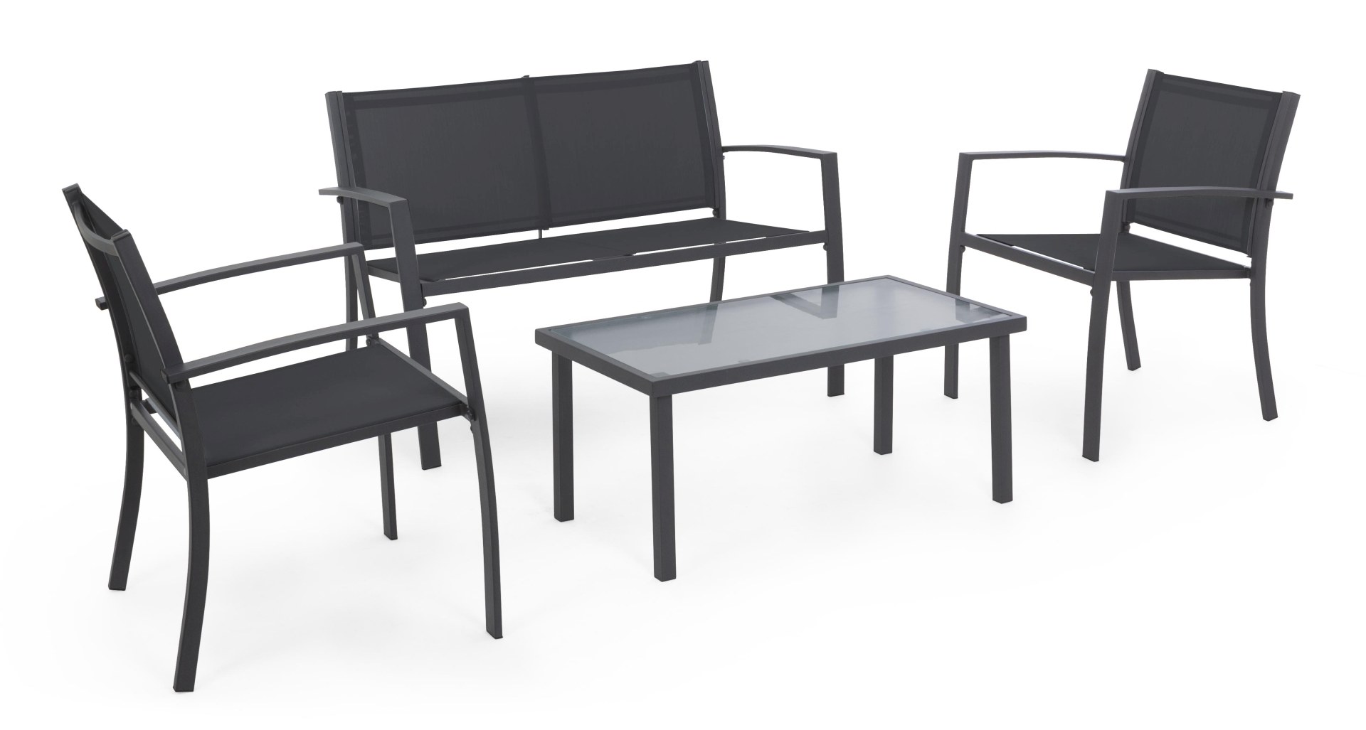 Gartenlounge Peder 4er-Set, Anthrazit