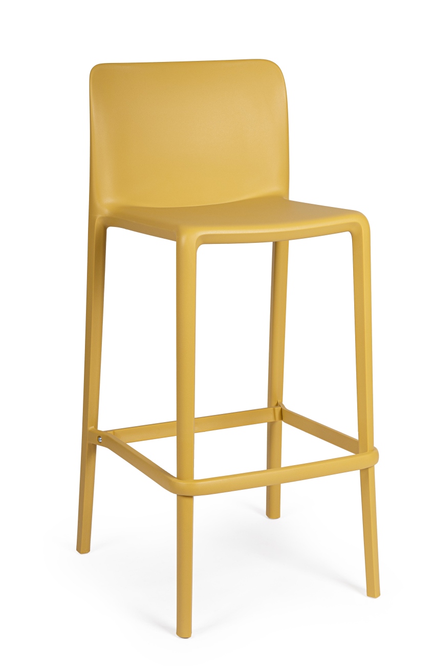 Barhocker Chloris 4er-Set aus Kunststoff, Ocker