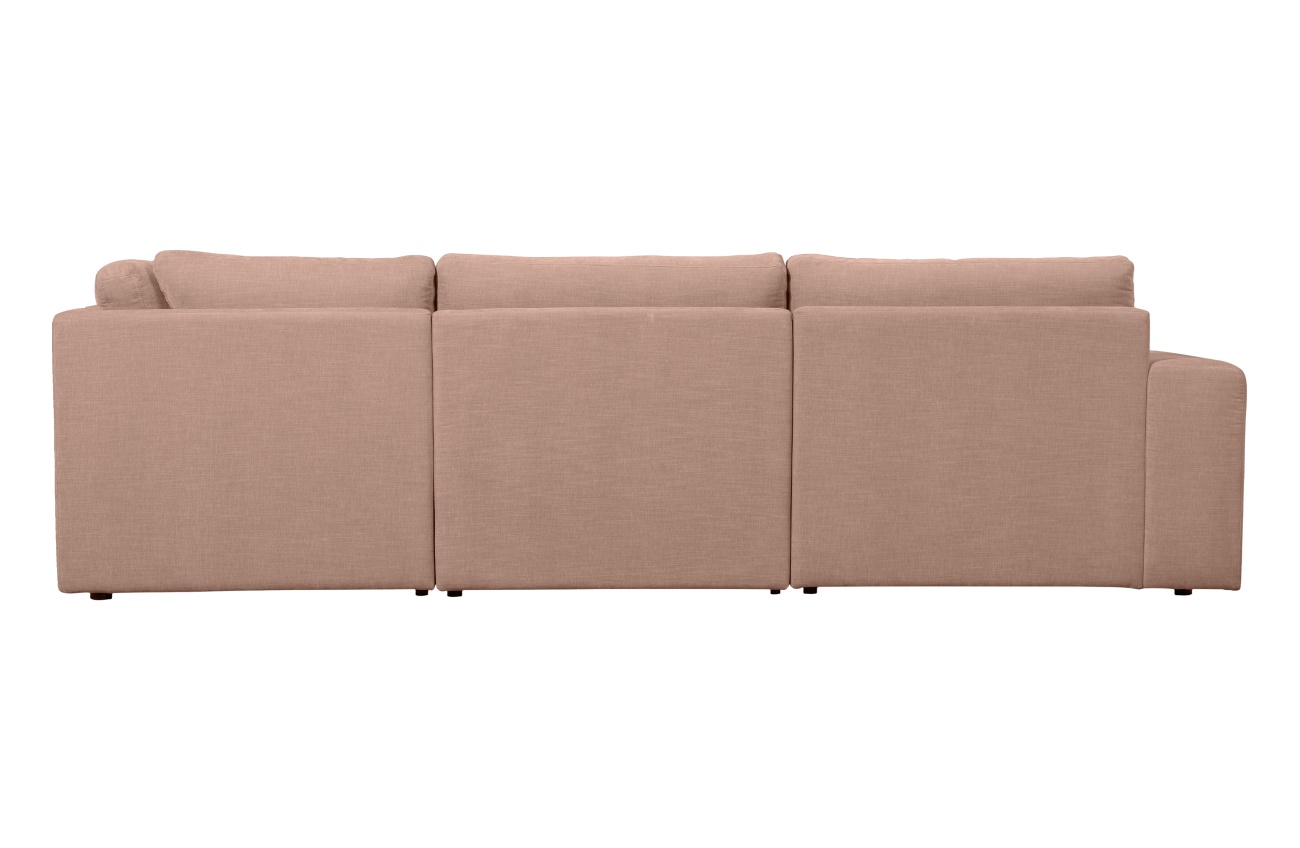 Ecksofa Family aus Webstoff Links, Rosa