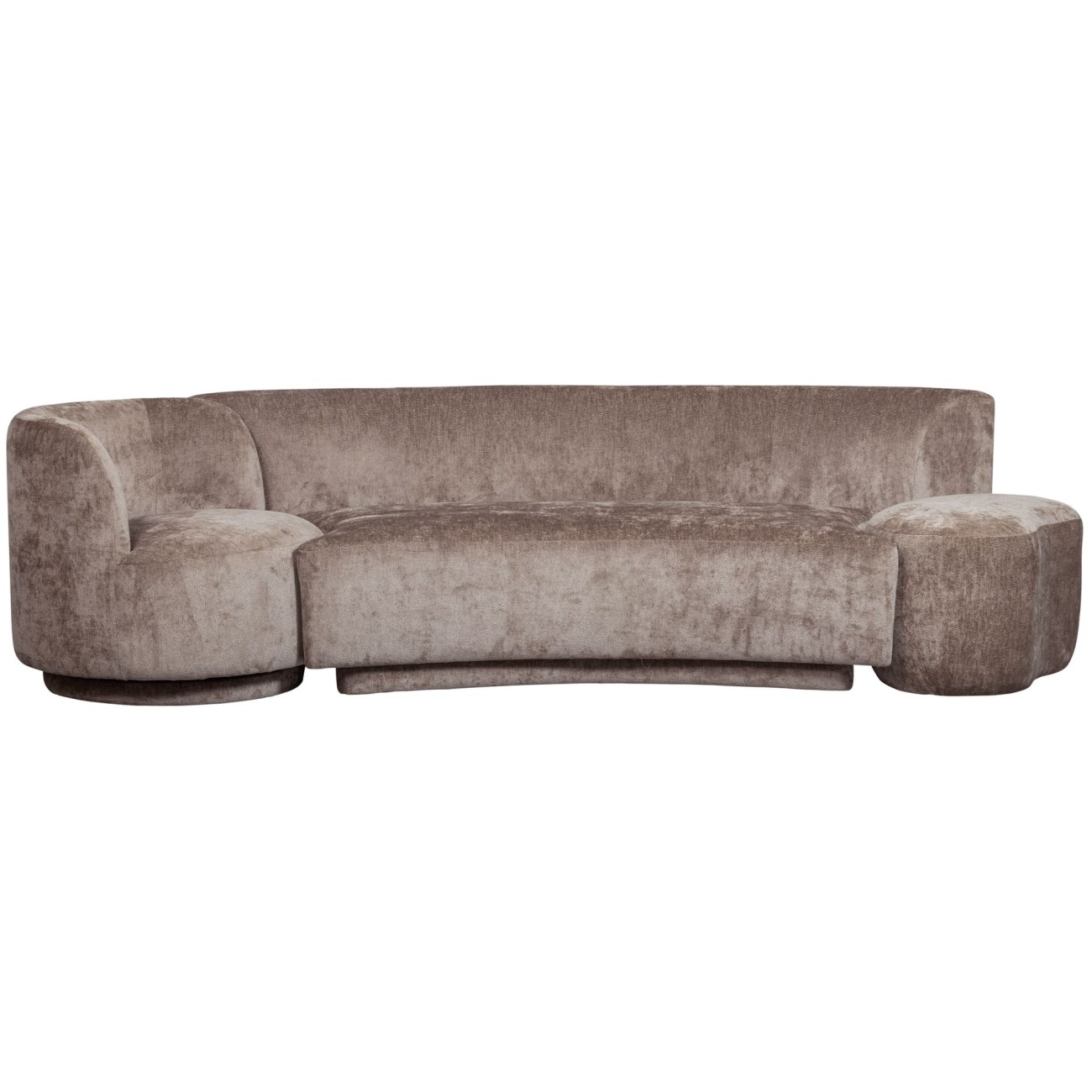 Sofa Combi-Popular: Bank+Sessel+Pouf, Taupe