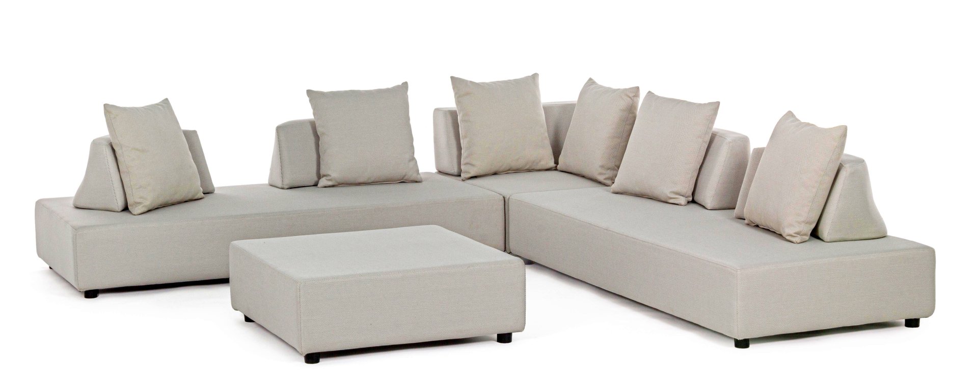 Gartenlounge Sofa Piper mit Kissen und verstellbarer Rückenlehne, Sand