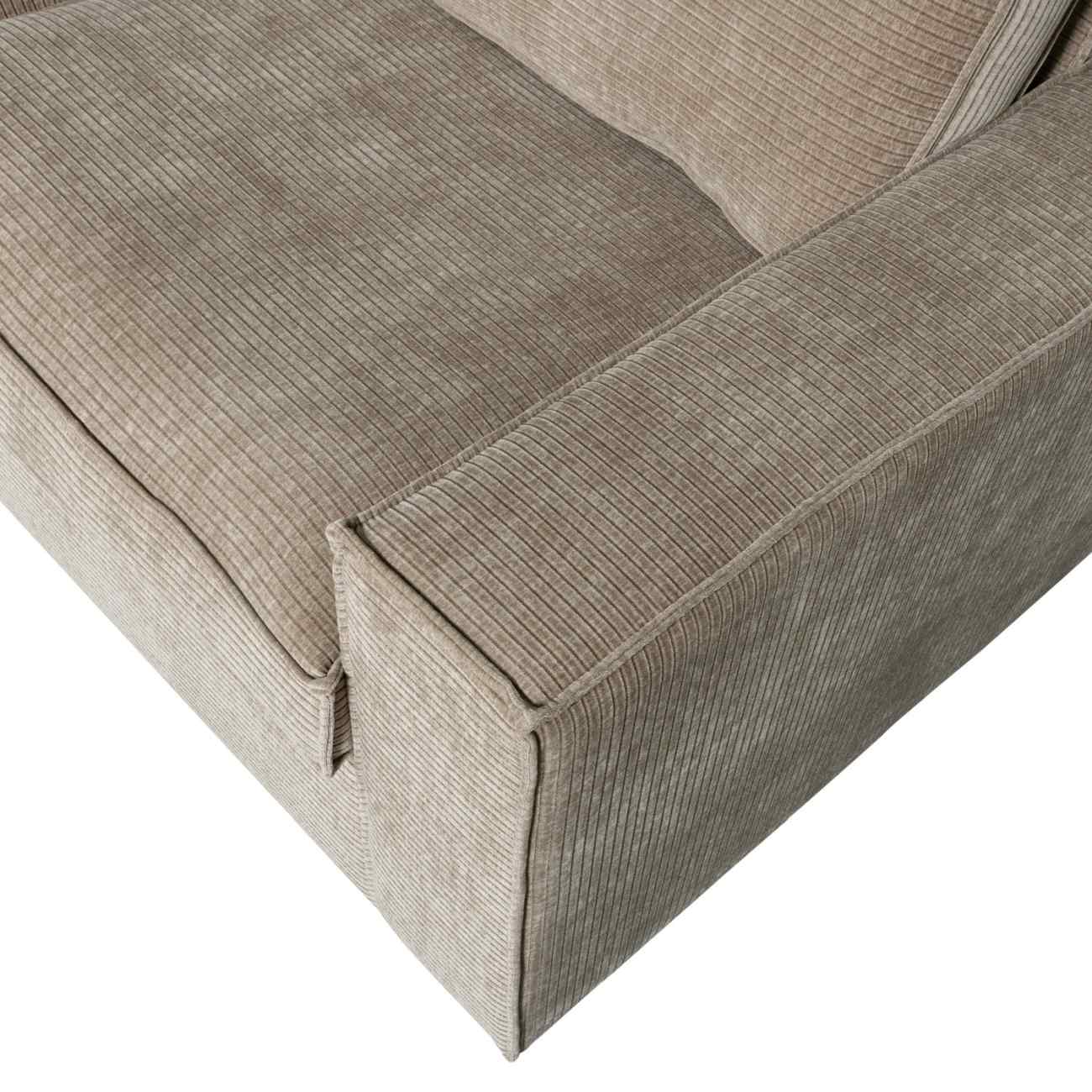 Ecksofa Hajo mit Cordbezug Links, Clay