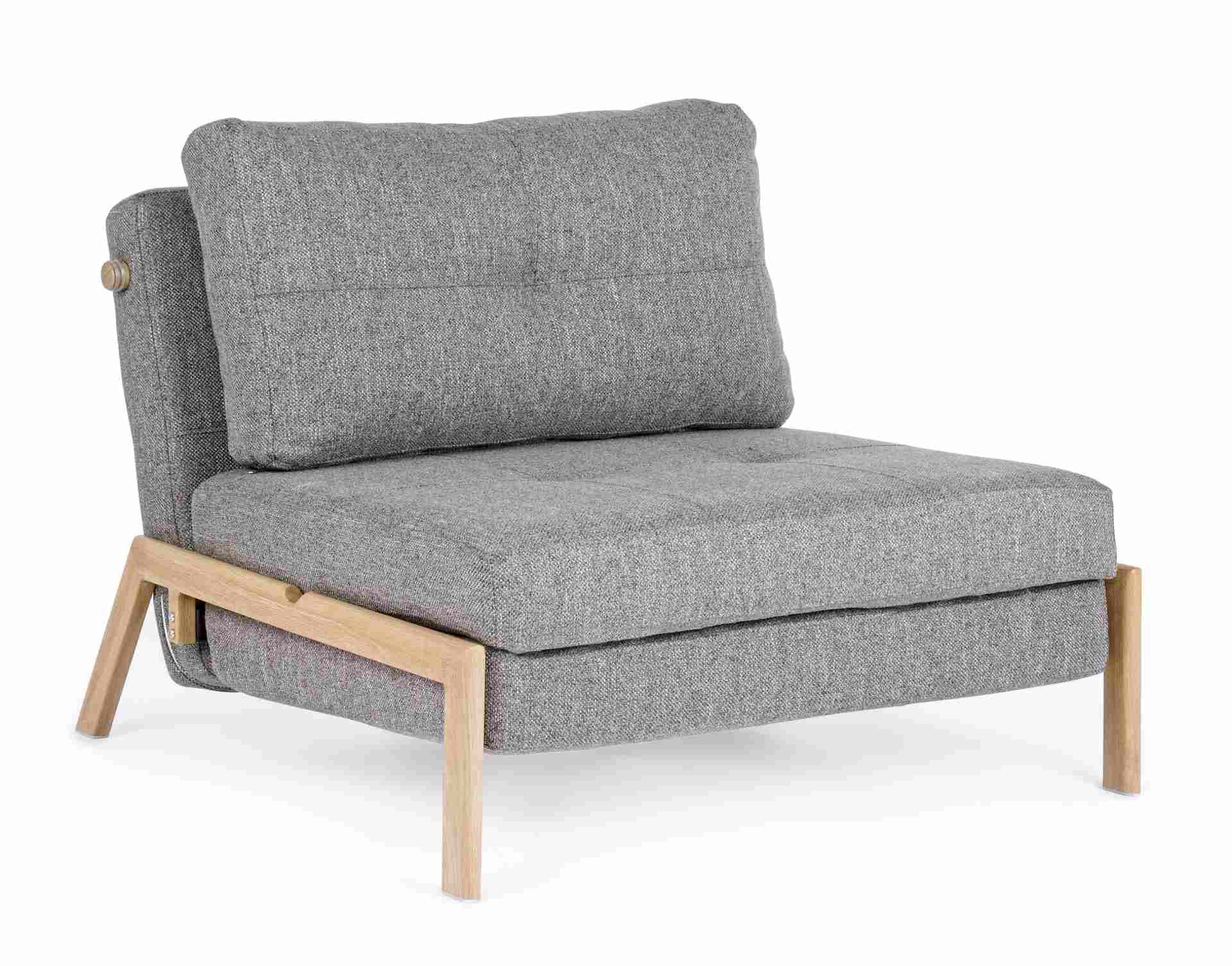 Schlafsofa Hayden mit Stoff-Bezug, 1-Sitzer, Grau