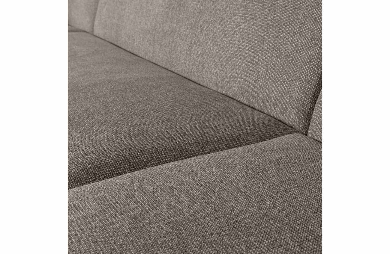 Sofa Sloping U-Form aus Melange-Stoff, Grau