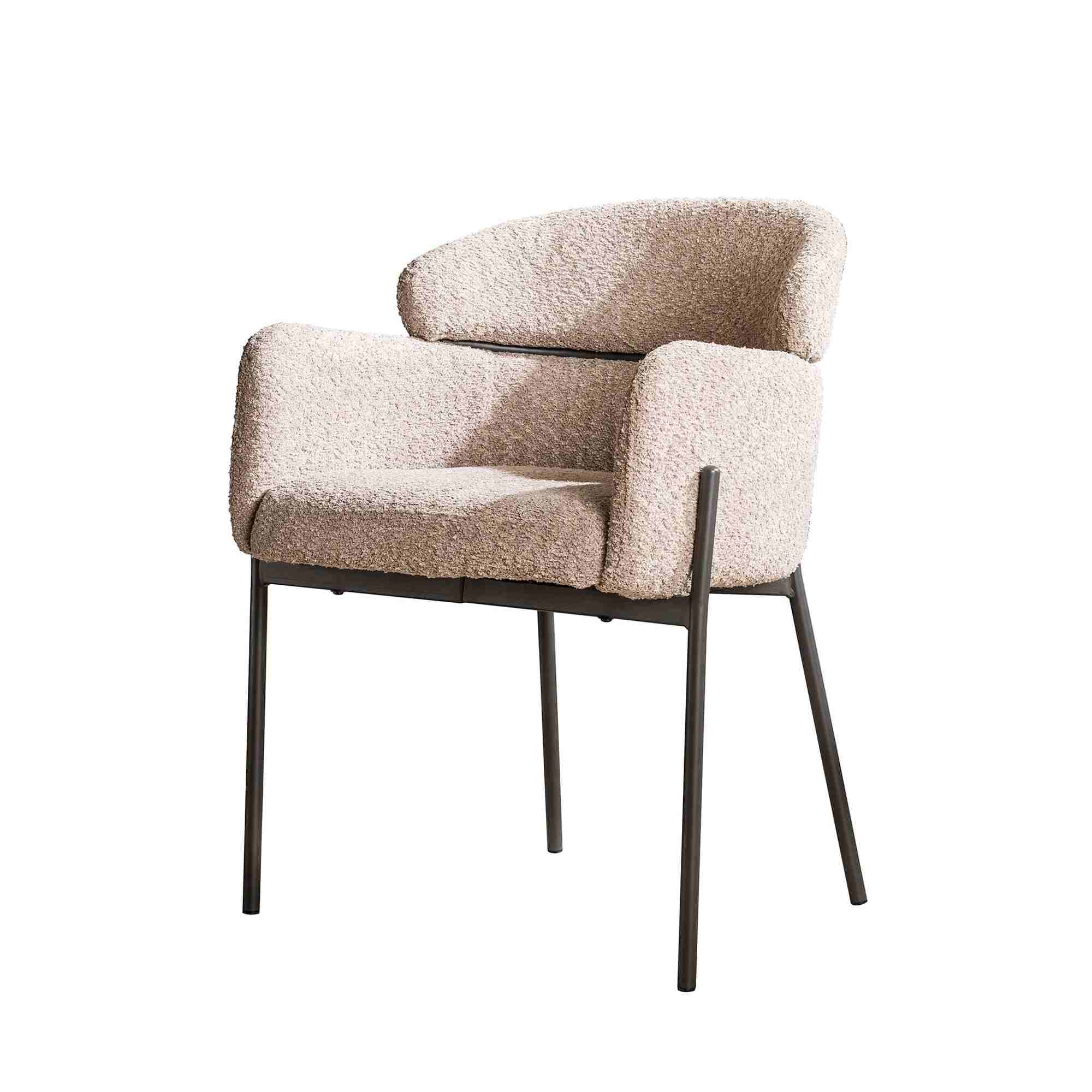 2er-Set Armlehnstuhl Cleruve - Boucle, Sand