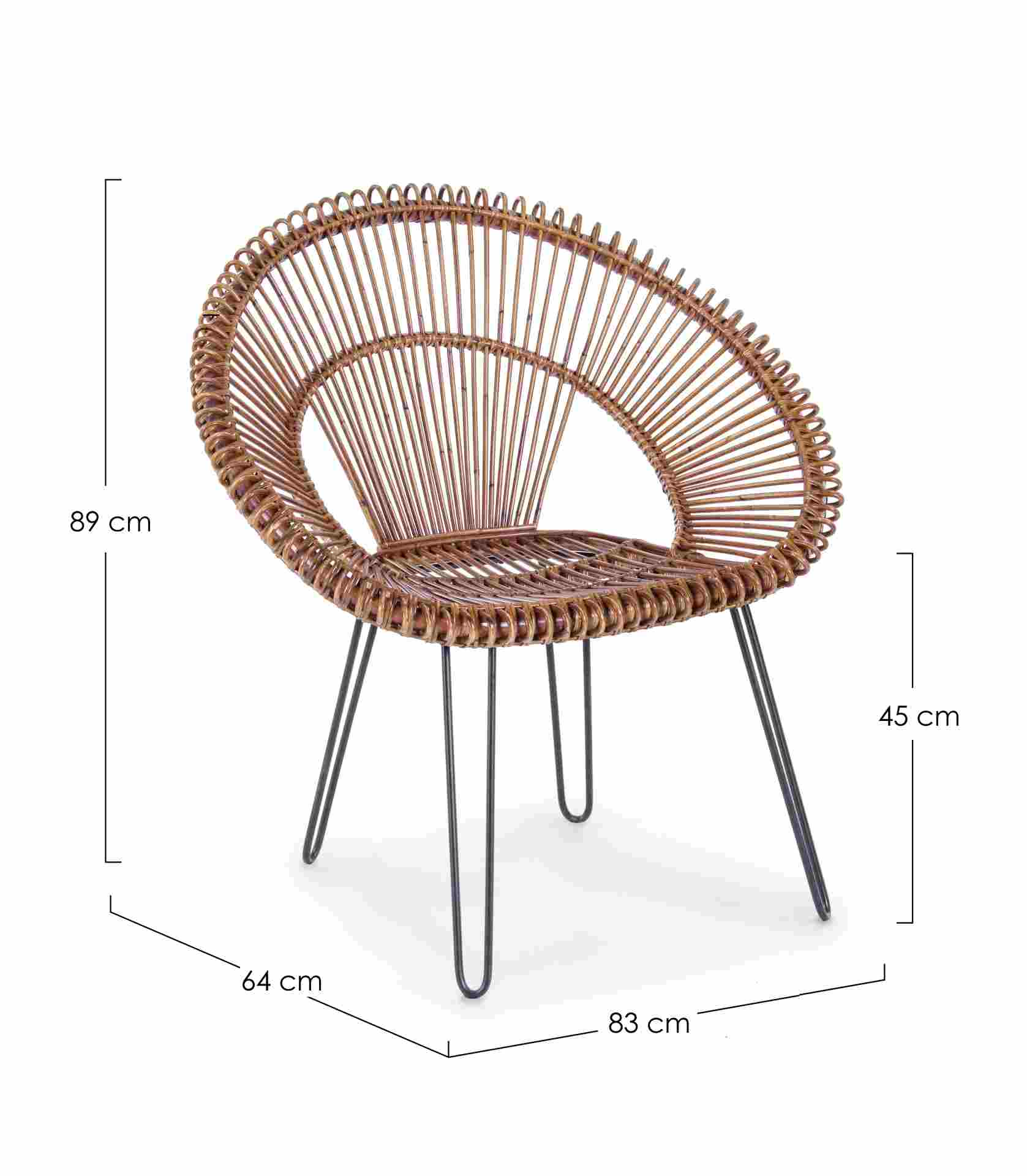 Sessel Esteban aus Rattan, Braun