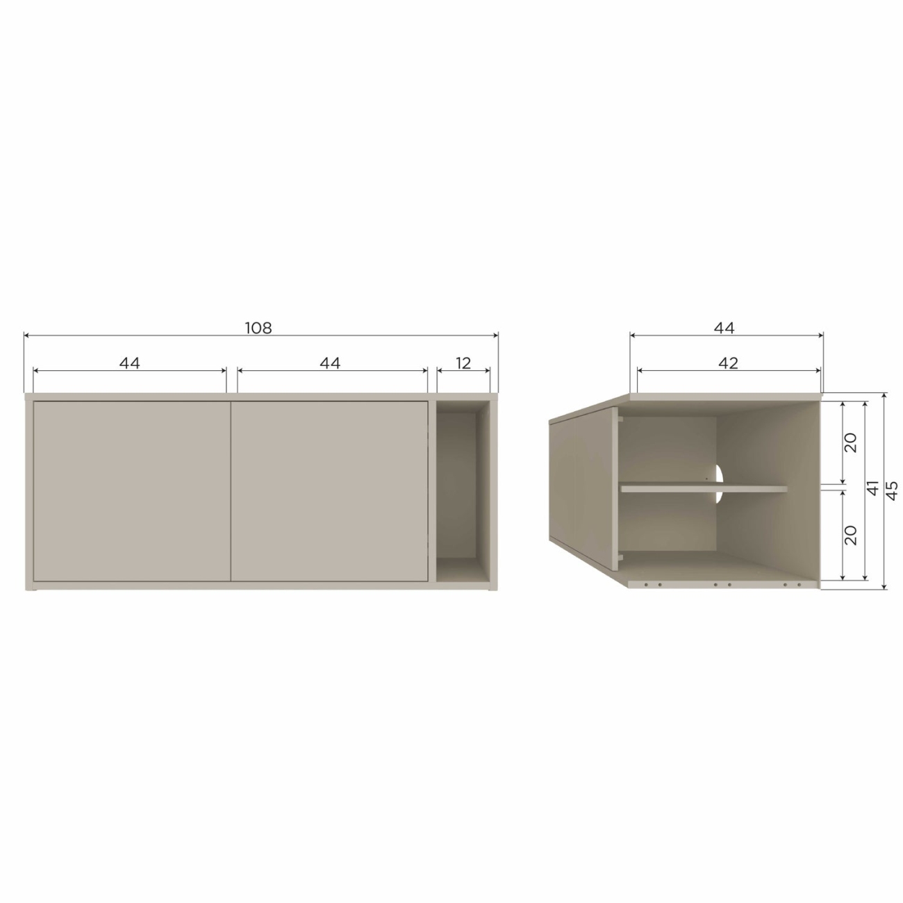TV Board Settle Down aus Kiefernholz, 108 cm