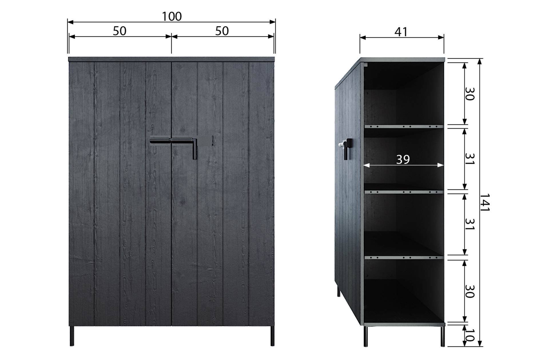 Schrank Bruut aus Kiefernholz