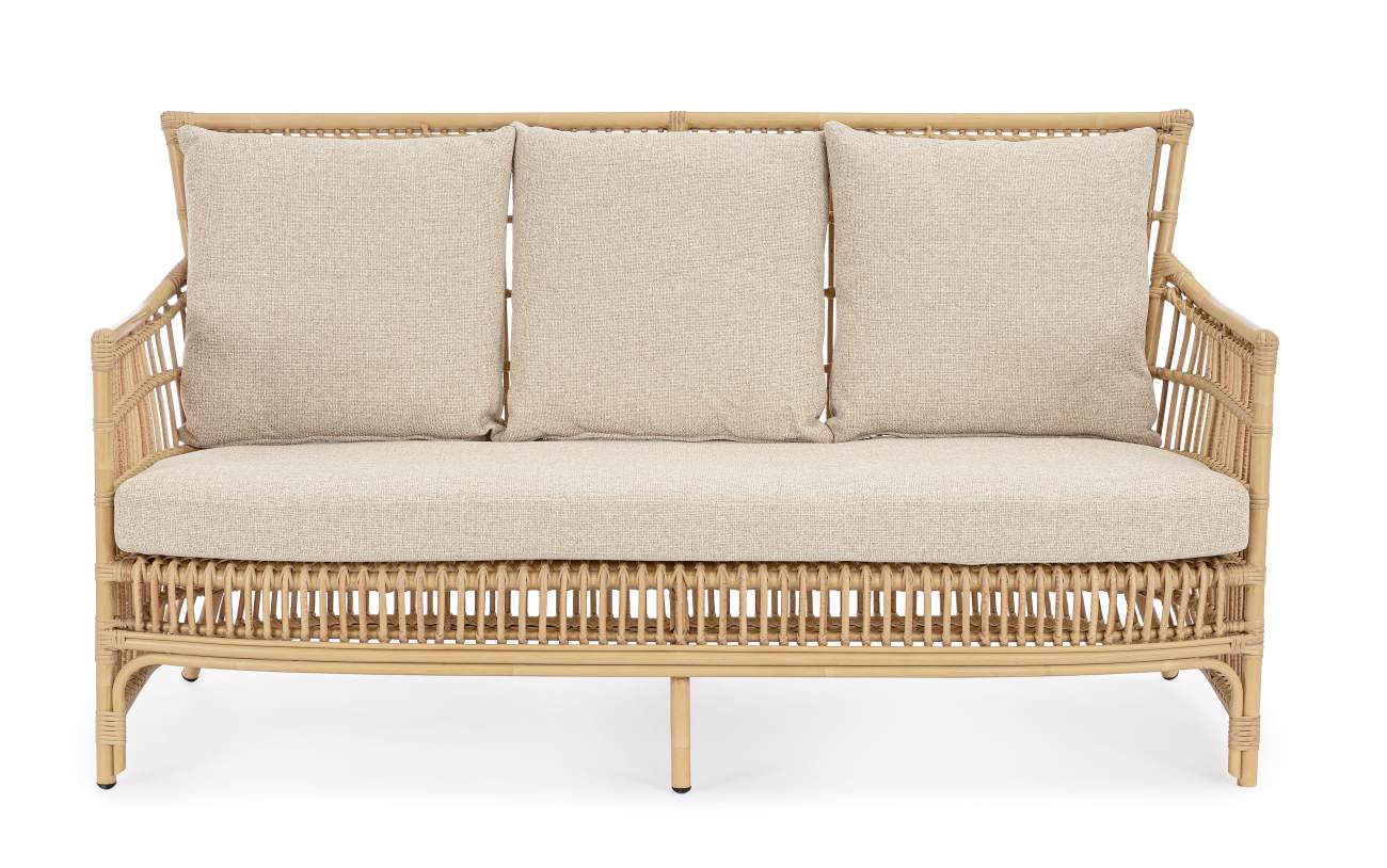 Gartensofa Adelma Ratten-Optik, Natur