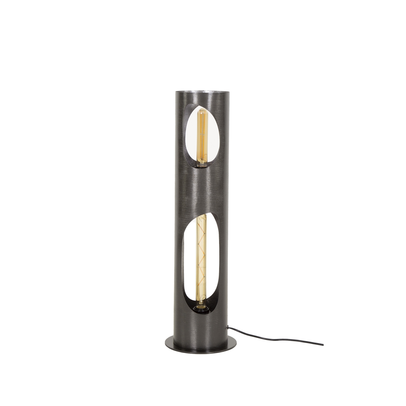 Stehleuchte Metorga, 2-flammig - Metall Schwarz-Nickel, Ø 15 cm, LED