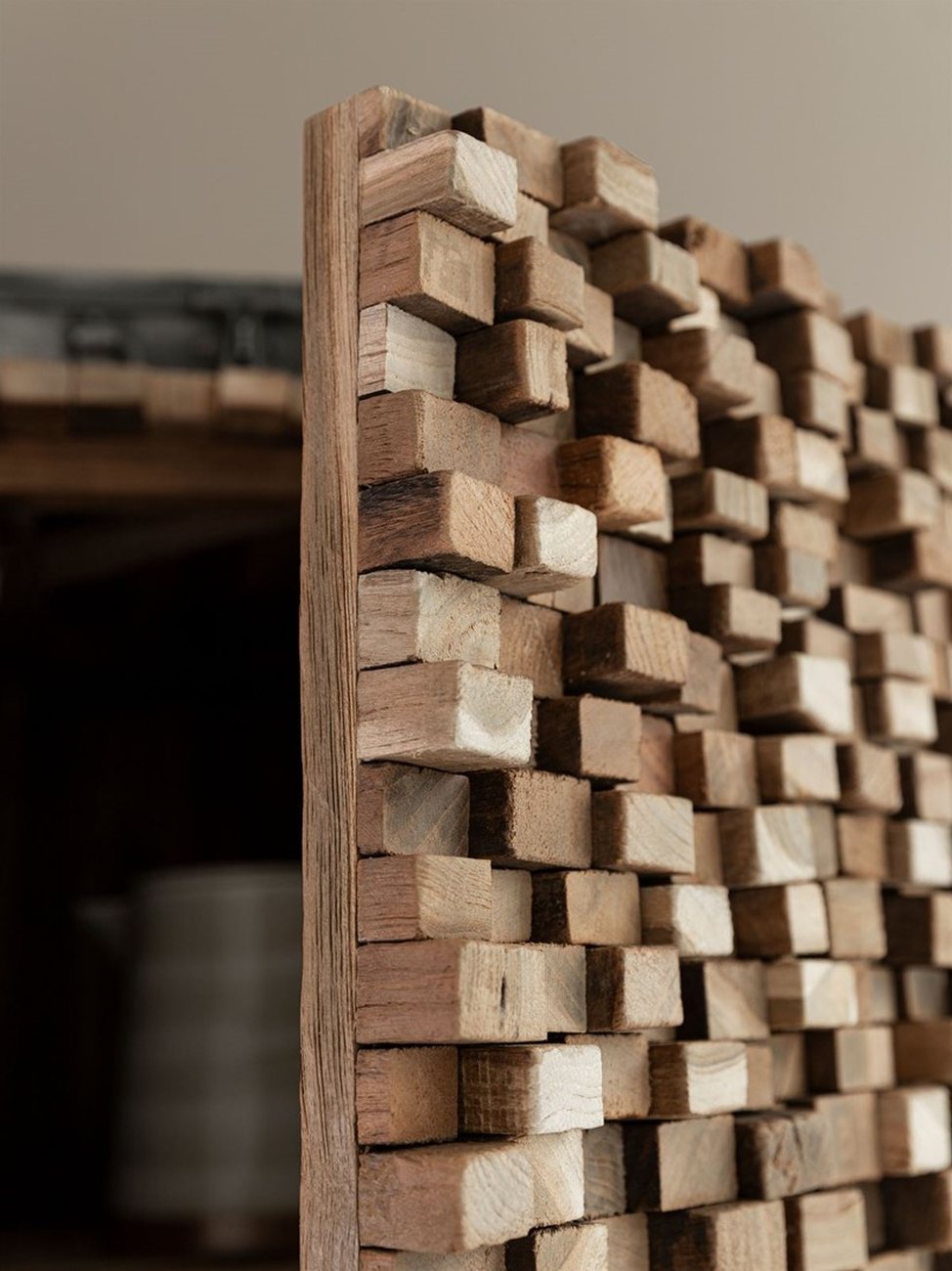 Schrank Sticks aus Teakholz, 90 cm