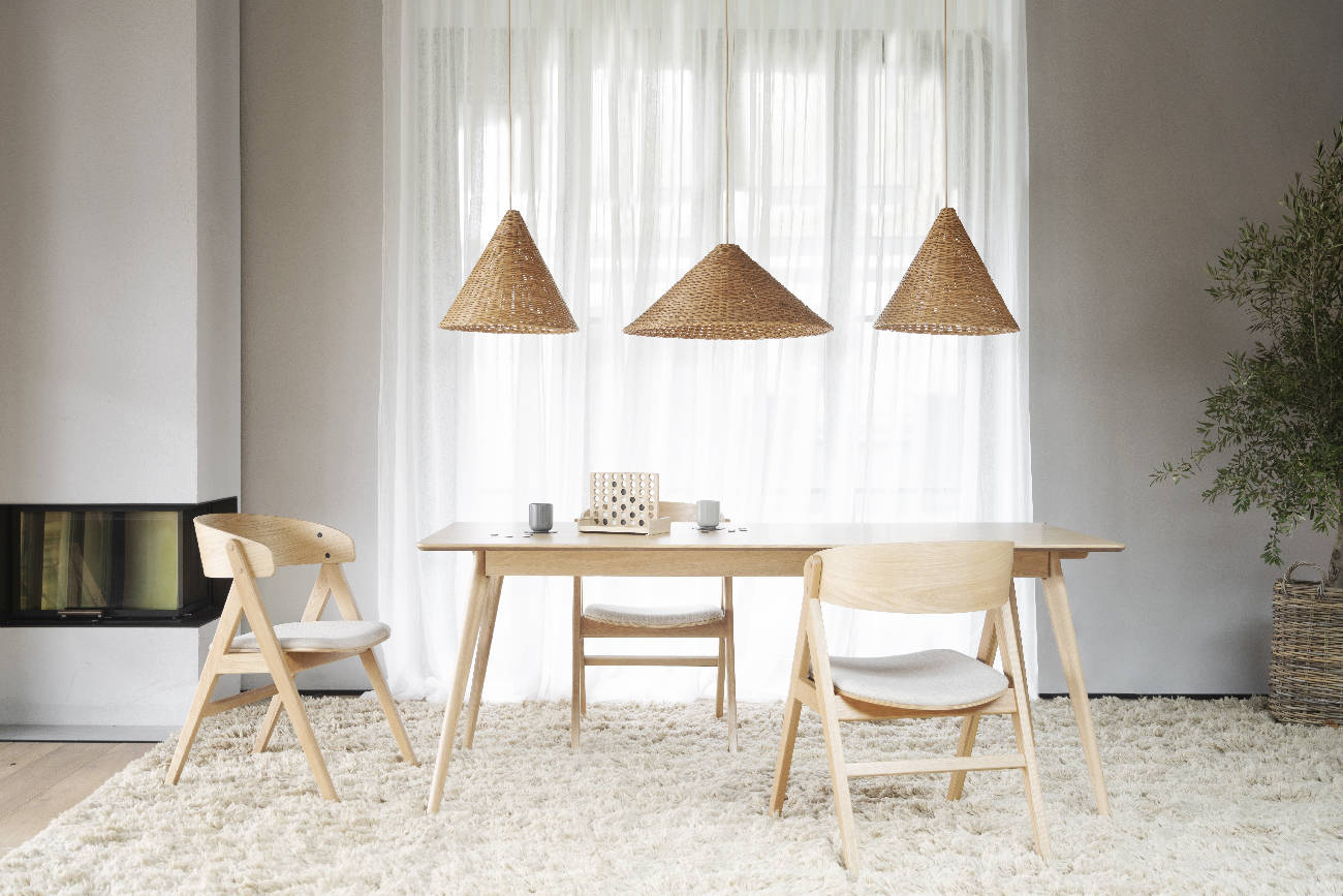 Esstisch Yumi Rechteckig 190x90cm, MDF Eiche Natur