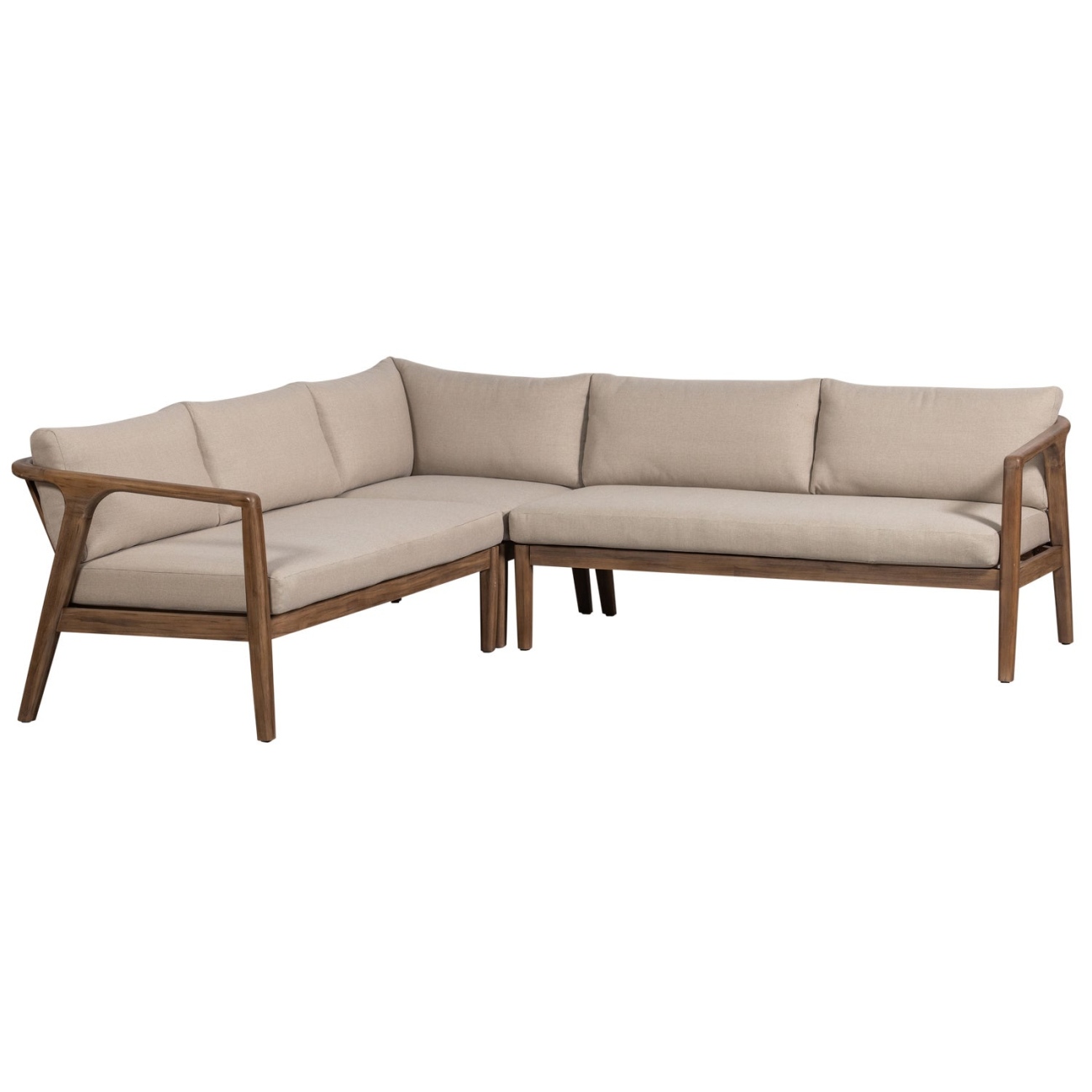 Gartenecksofa Biam aus Akazienholz, Natur