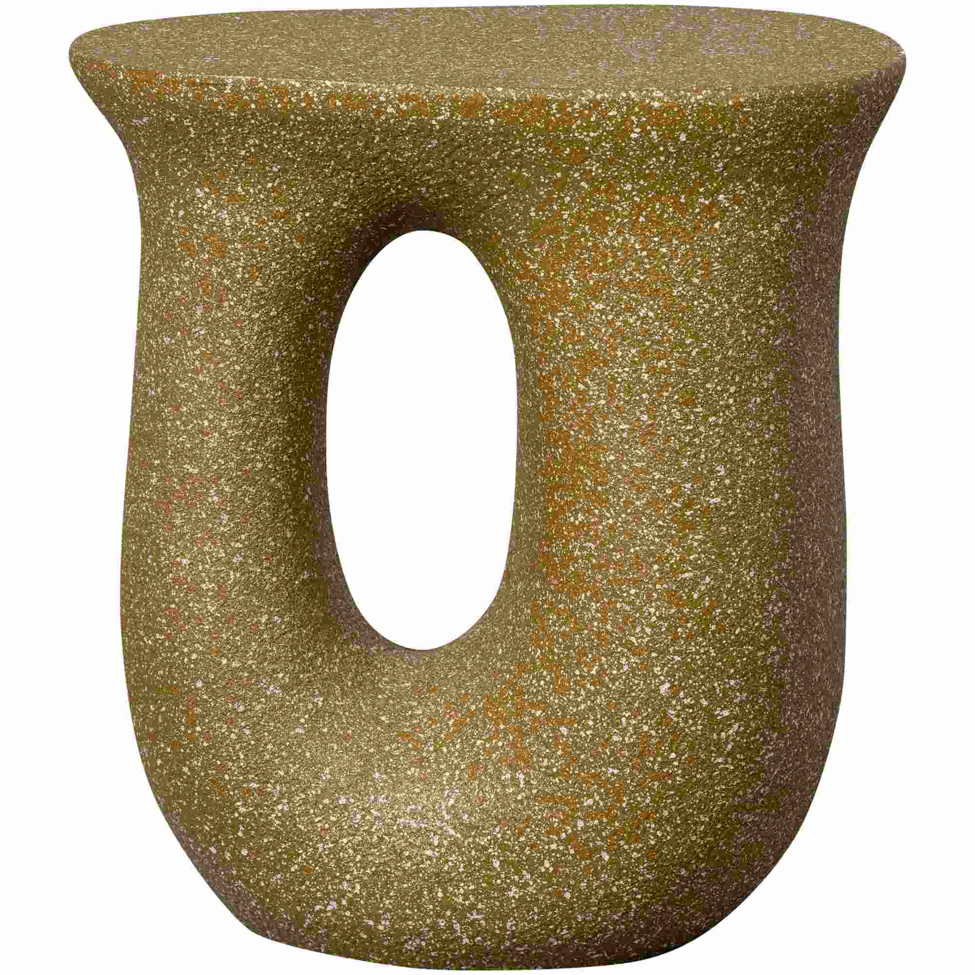 Beistelltisch Moson mit Tupfen in Grün - organisch geformter Tisch aus Magnesiumoxid