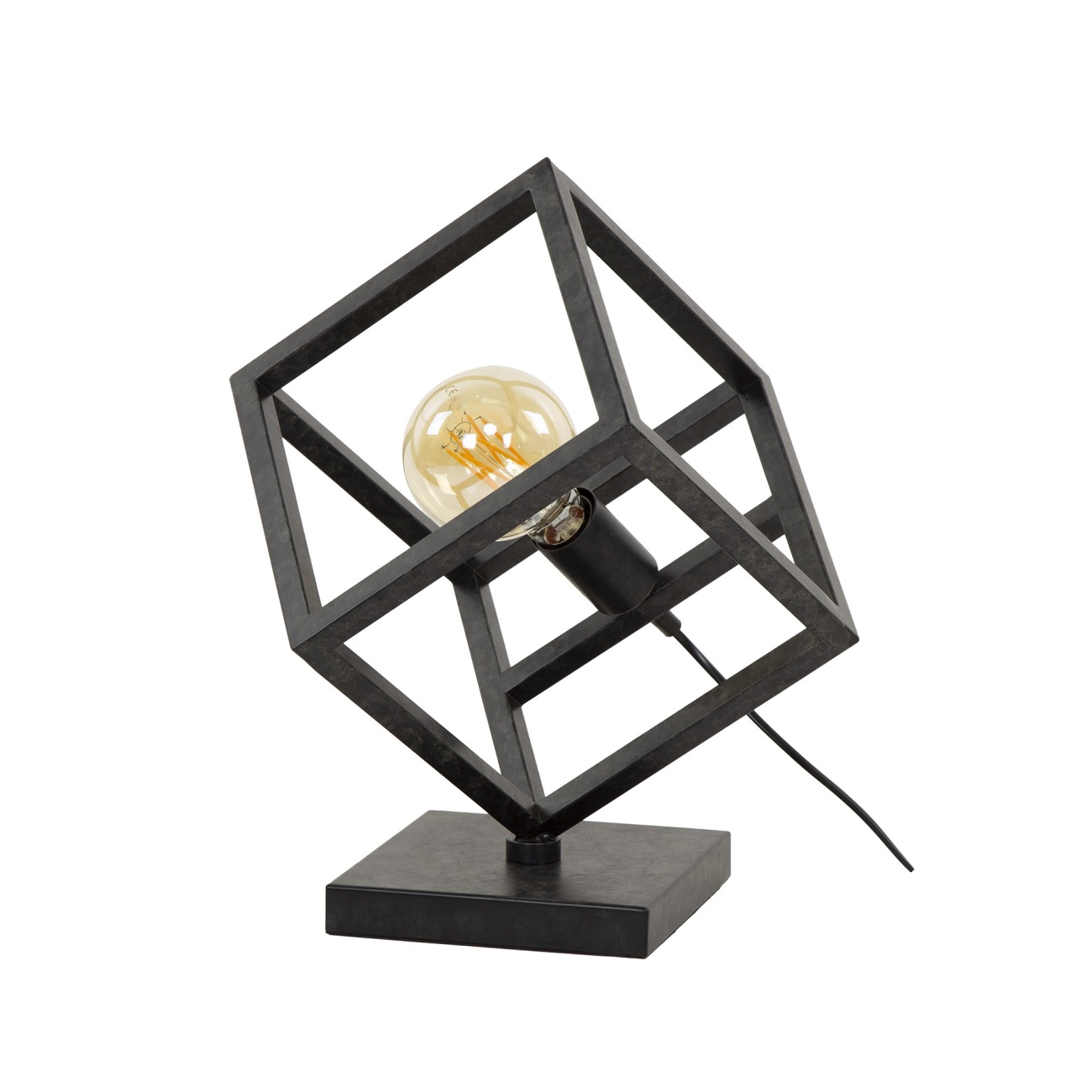 Tischleuchte Cube - Metall in Anthrazit, 35 cm, inkl. LED