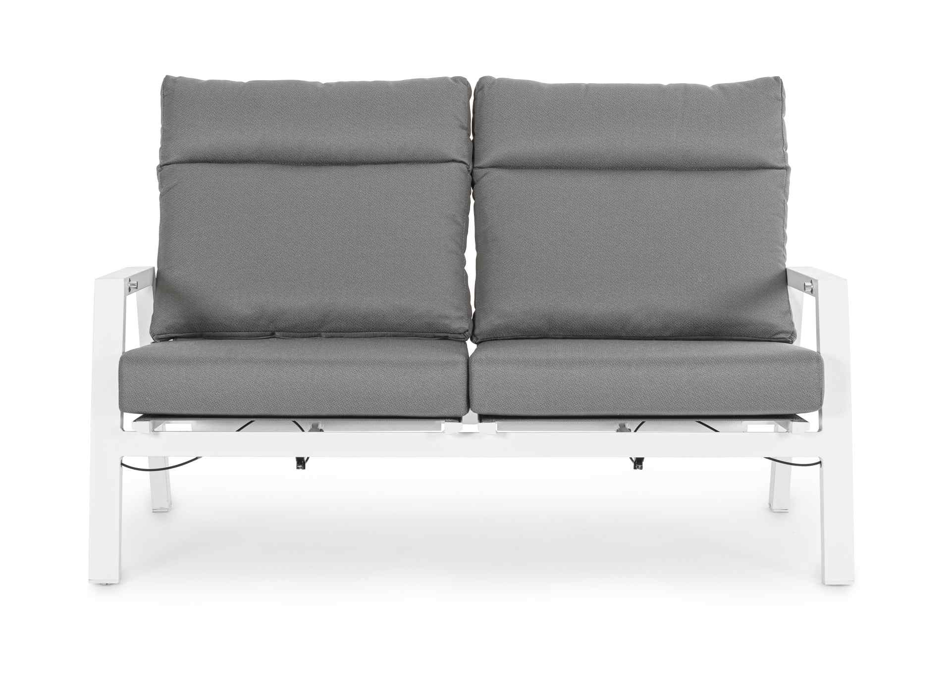 Gartensofa Kledi aus Aluminium, Weiß