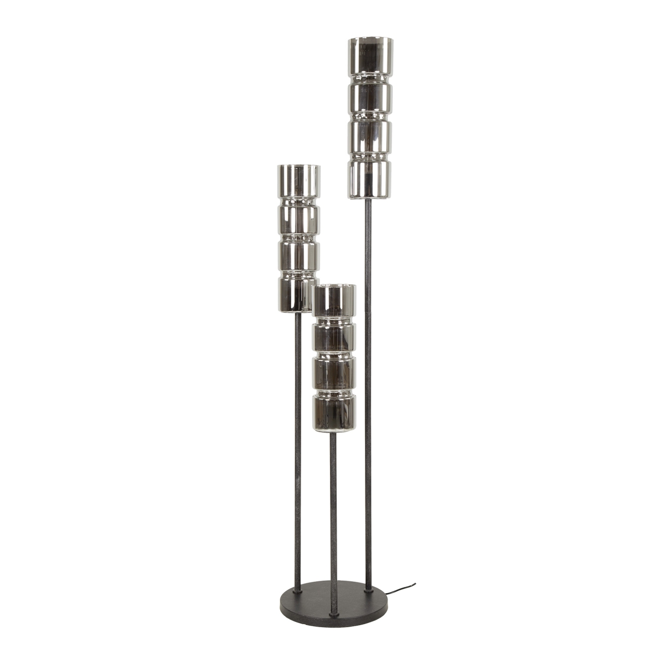 Stehleuchte Rwasante, 3-flammig - Metall, Chromglas, inkl. LED
