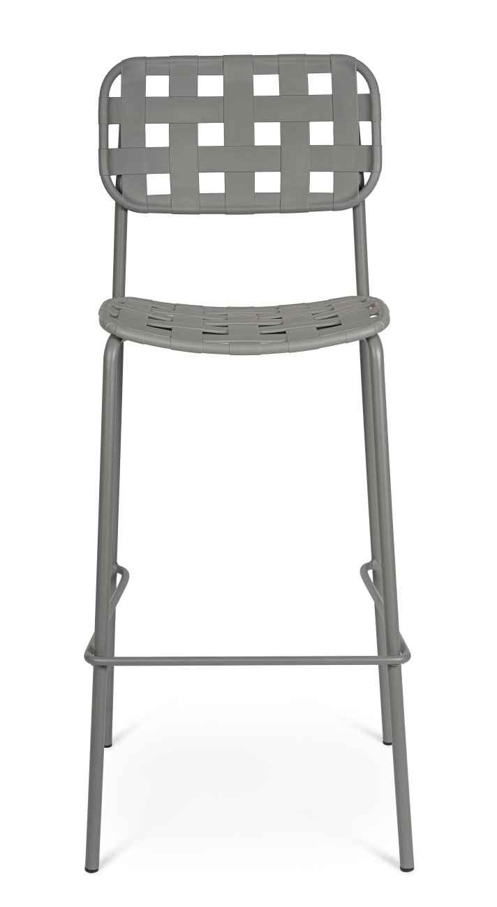 Gartenbarhocker Clover aus Metall, Grau