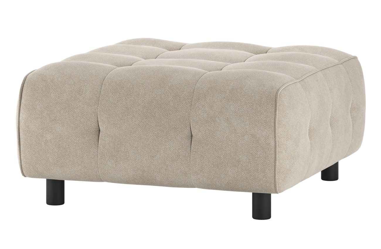 Hocker Louis aus gewebten Stoff, Creme