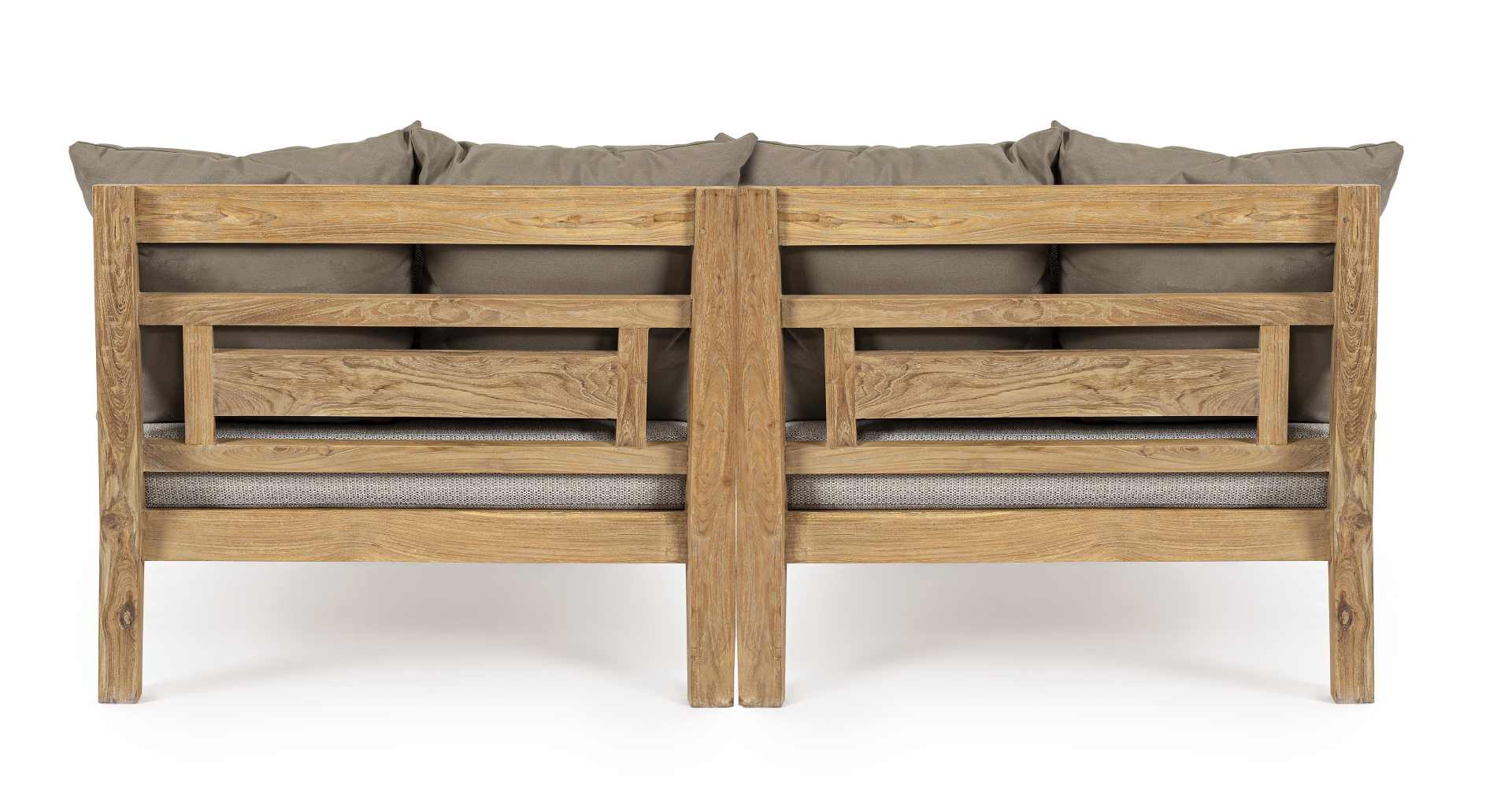 Daybed Bali aus Teakholz, Hellgrau