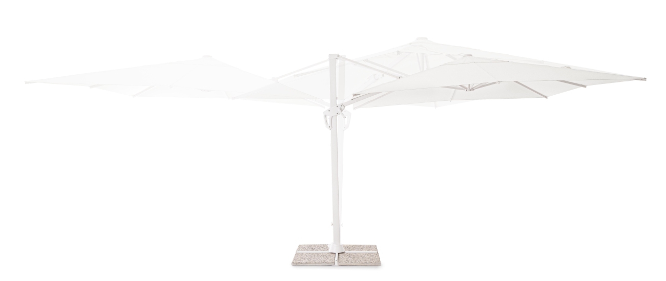 Sonnenschirm Vega aus Aluminium 3x3 m, Weiß