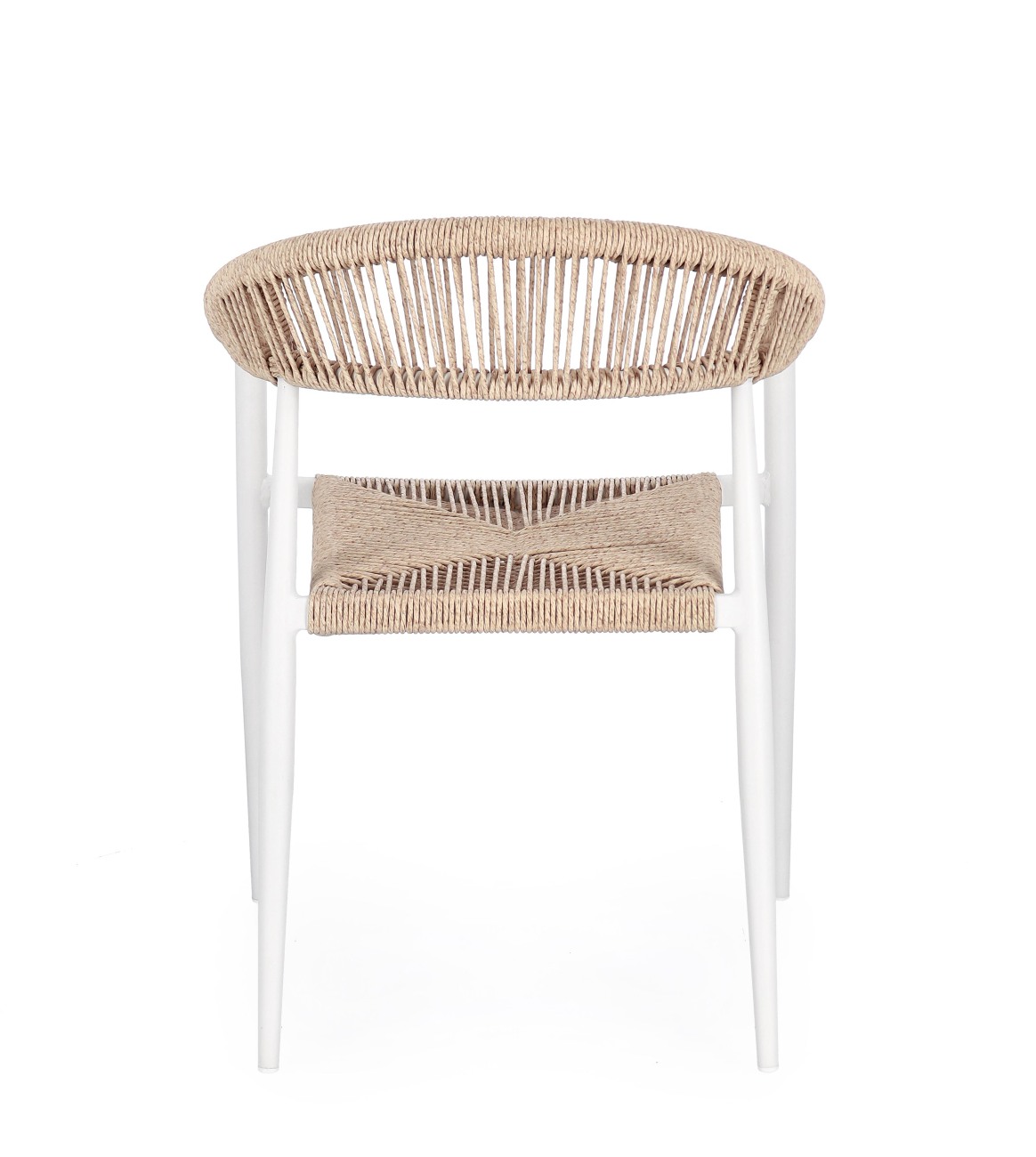 Gartenstuhl Jandia aus Aluminium, Weiß / Beige