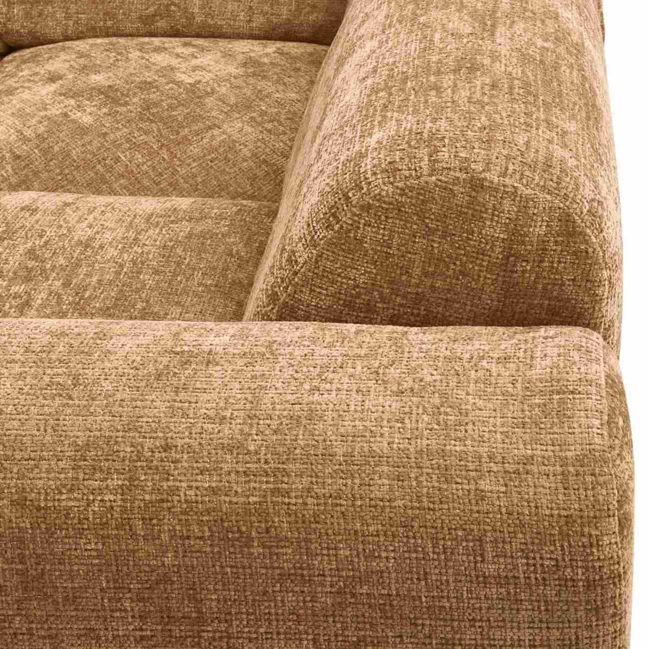 Ecksofa Cloud aus Chenille-Stoff Rechts, Honiggelb