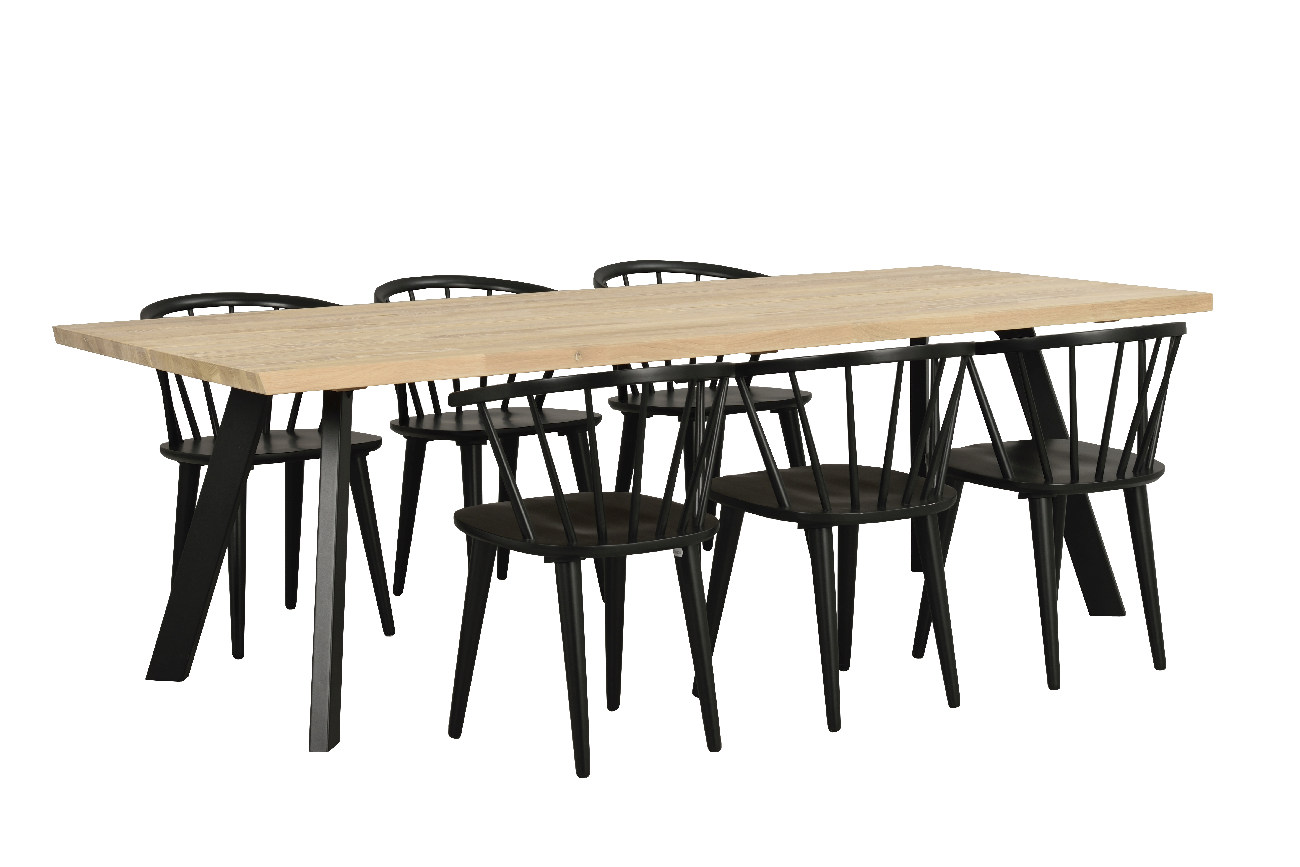 Esstisch Fred 240x100cm, Eiche Weiß pigmentiert