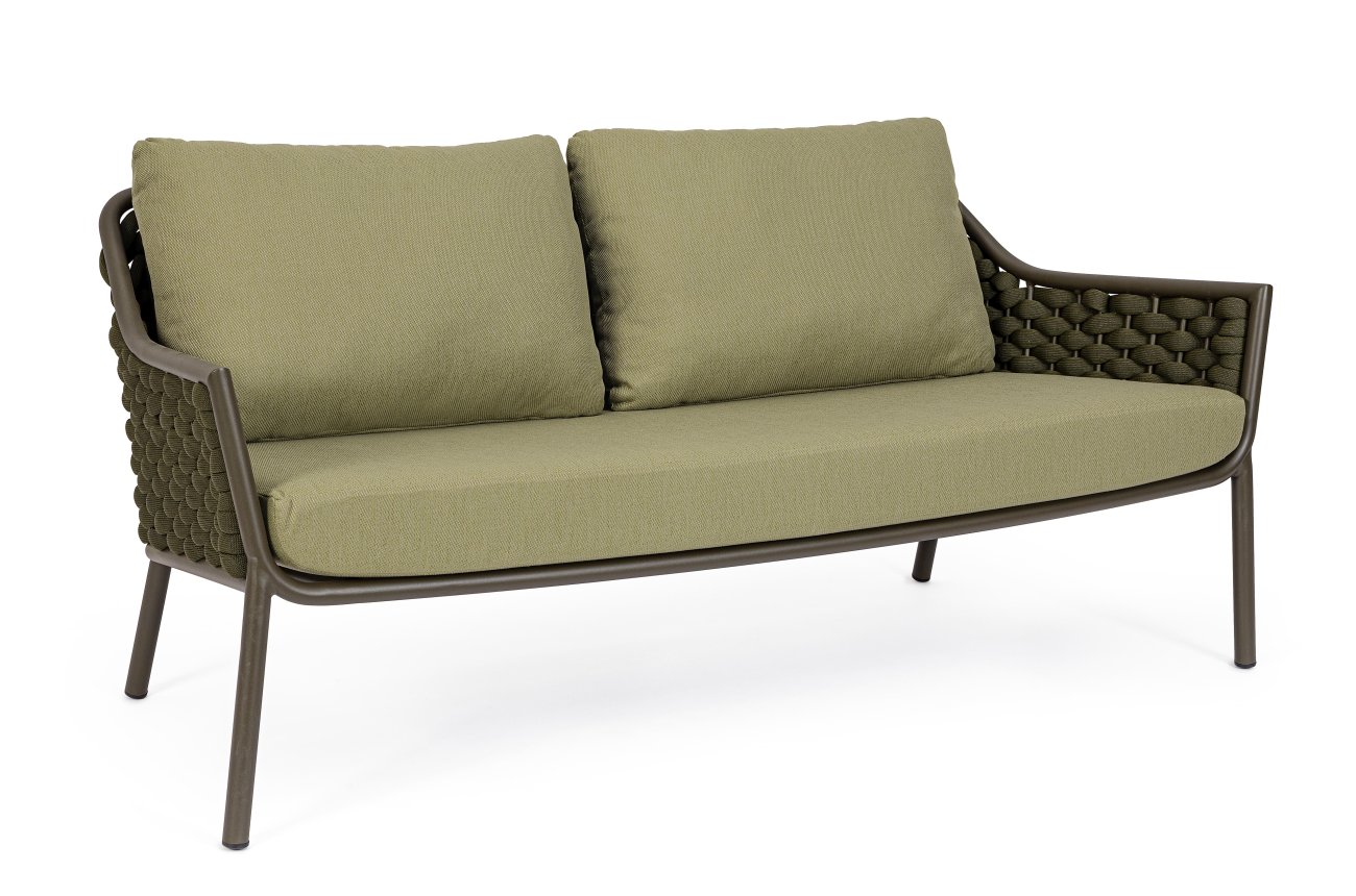 Gartensofa Everly aus Aluminium, Olive