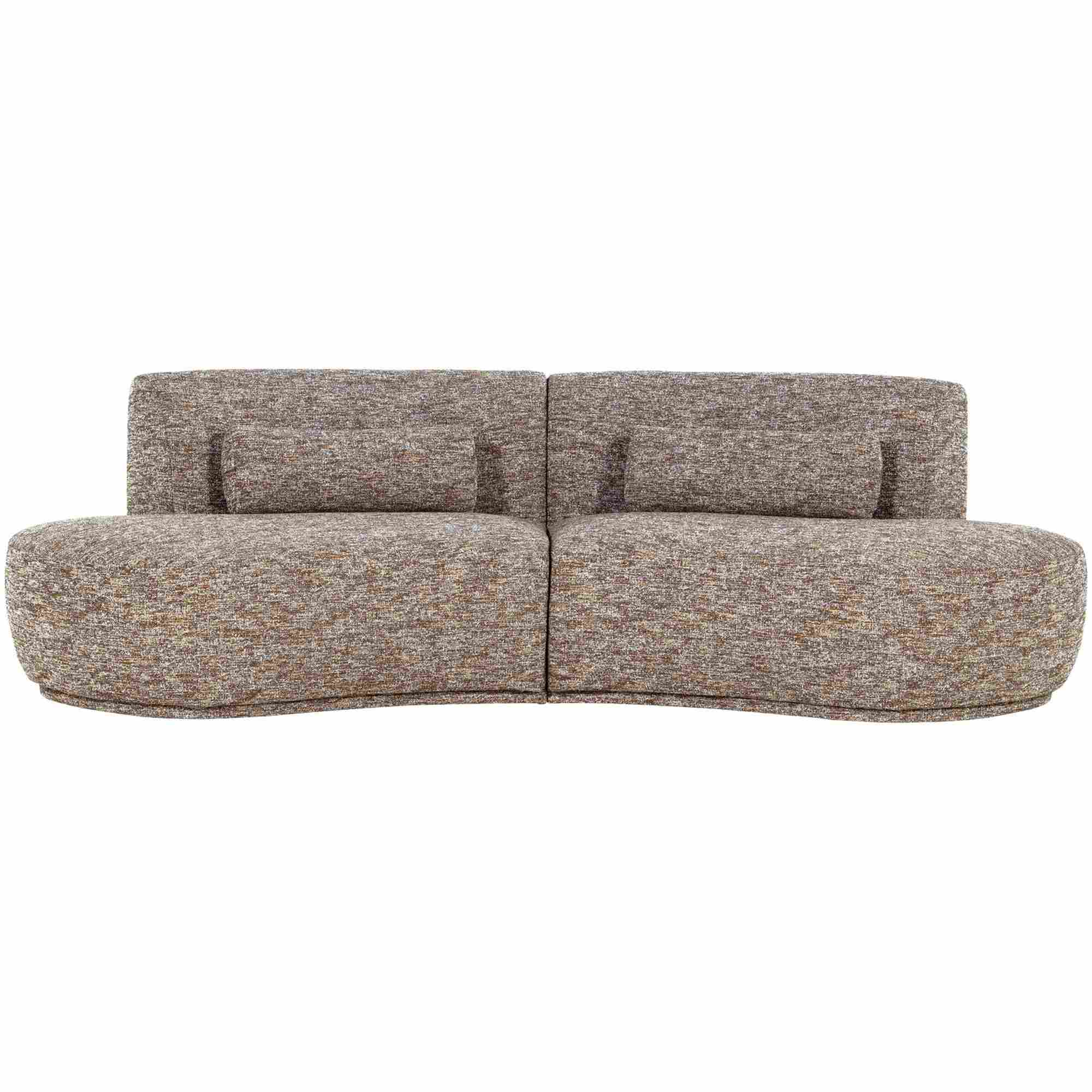Sofa Batavier 4-Sitzer Halbrund - Melange-Stoff, Hellbraun