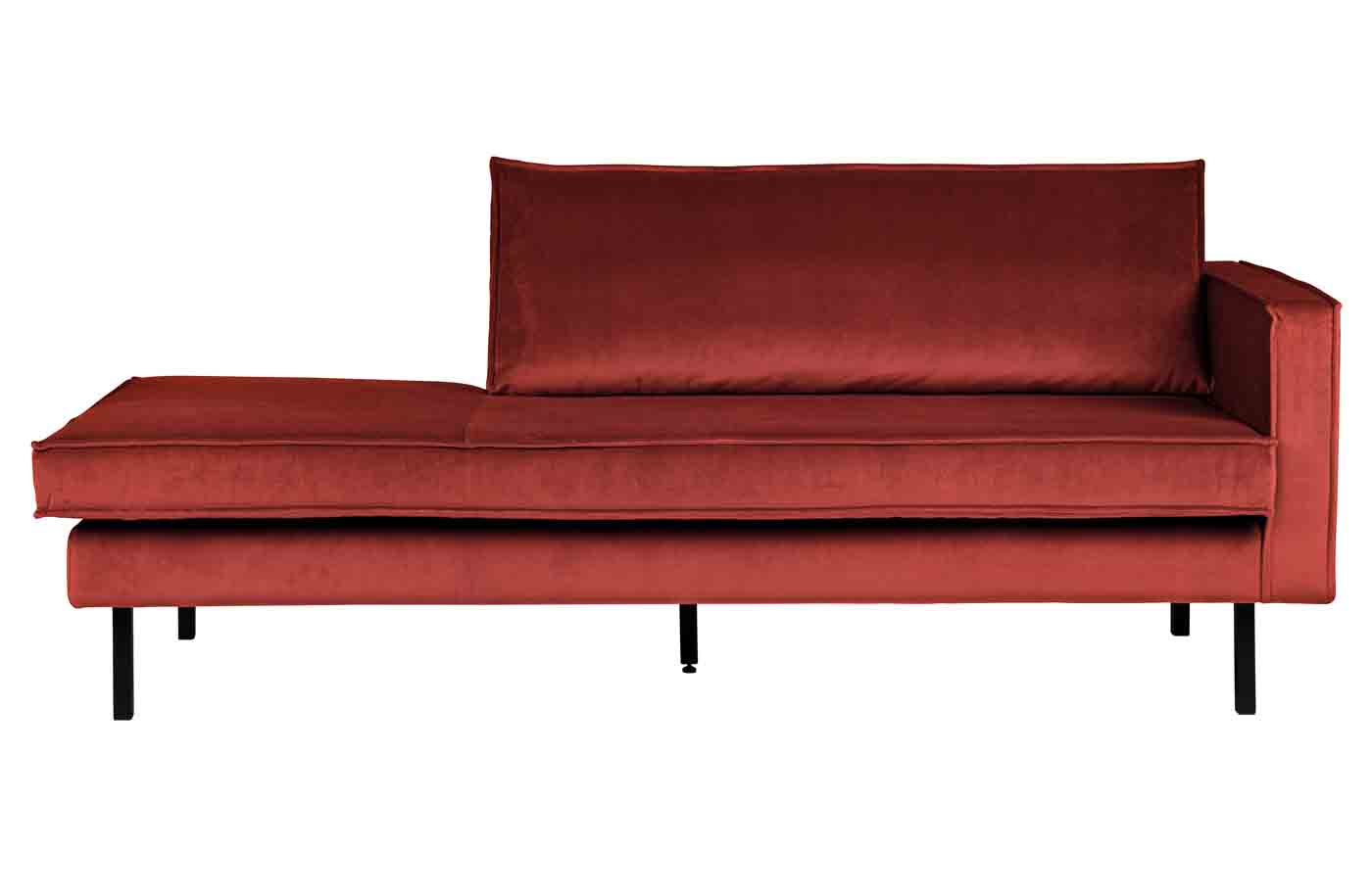 Recamiere Rodeo Daybed Samt, rechts Rot