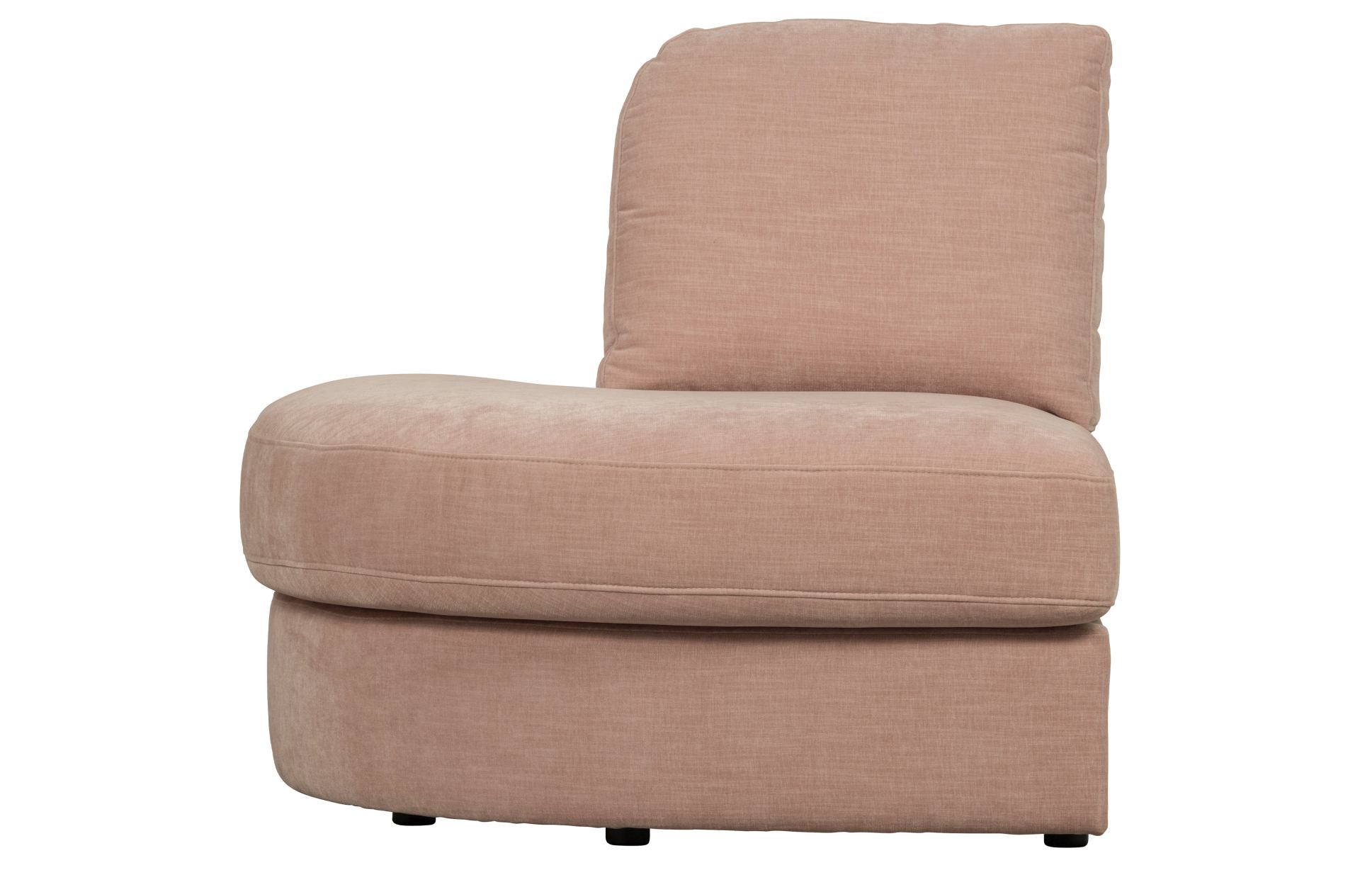 Modulsofa Family 1-Seat Eck-Element Rund Links, Rosa