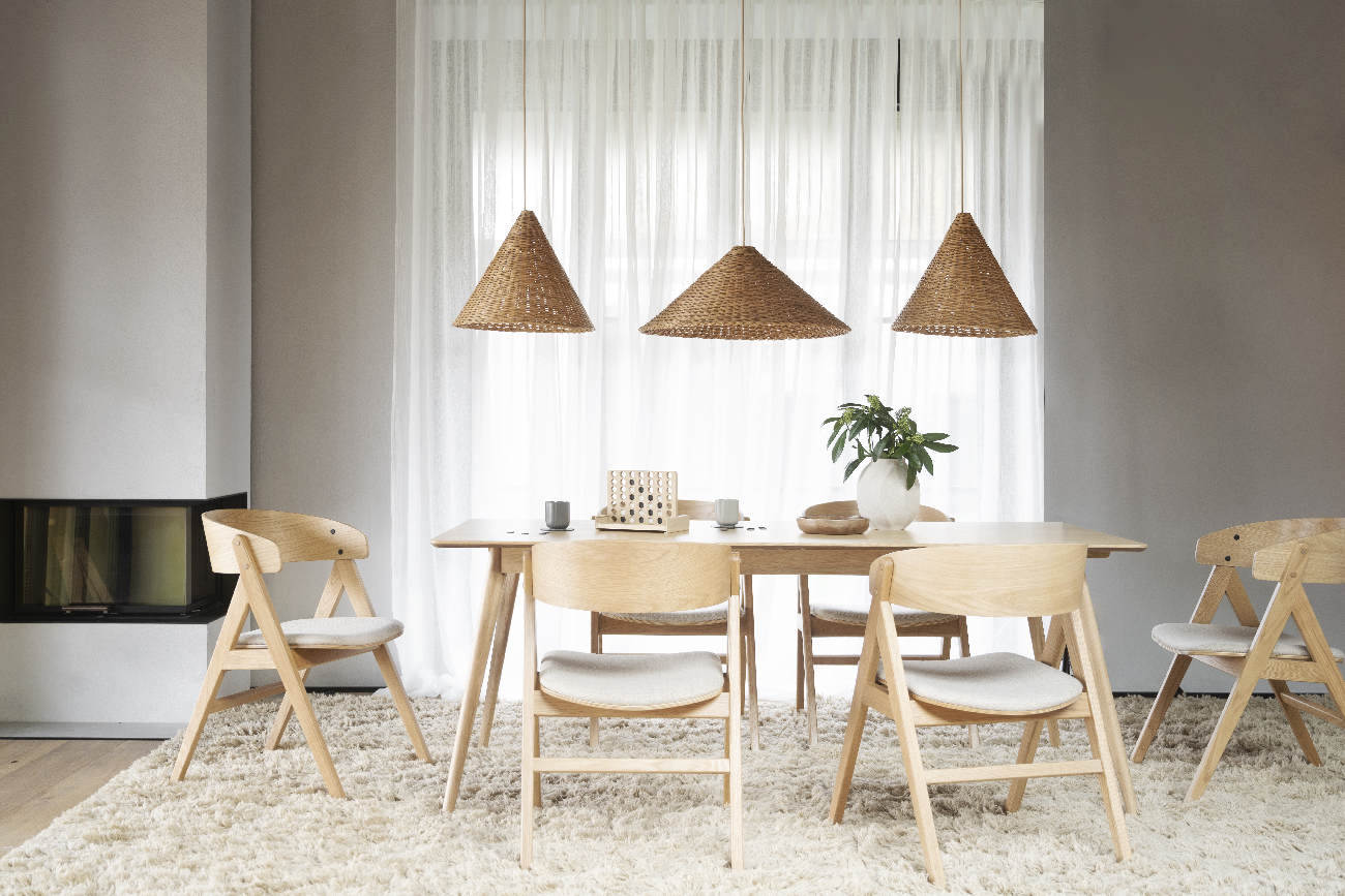 Esstisch Yumi Rechteckig 190x90cm, MDF Eiche Natur