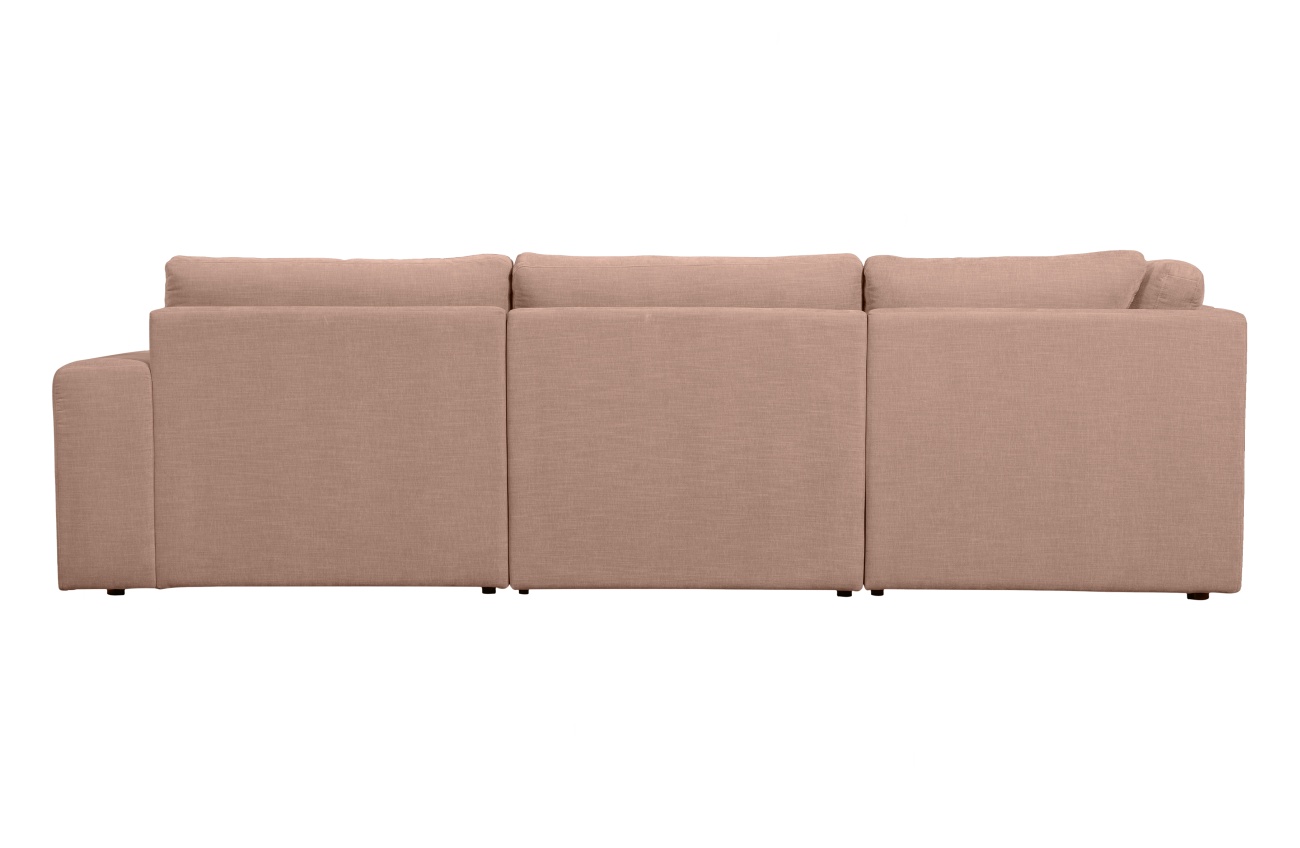 Ecksofa Family aus Webstoff Rechts, Rosa