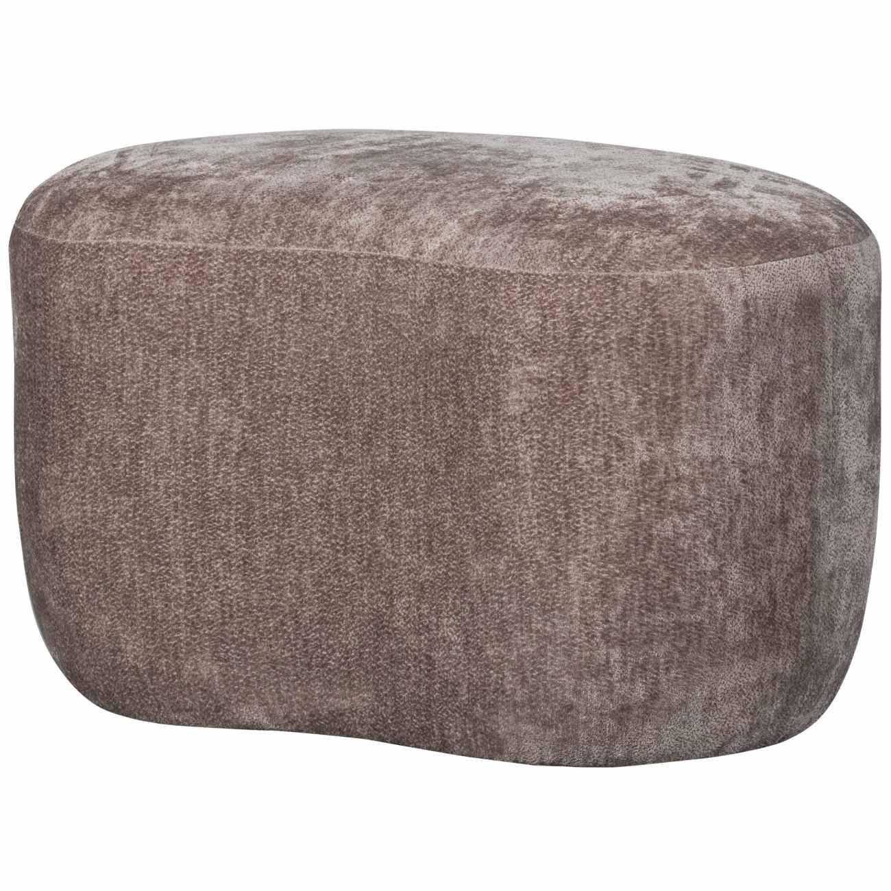 Hocker Popular aus Chenille-Stoff, Taupe