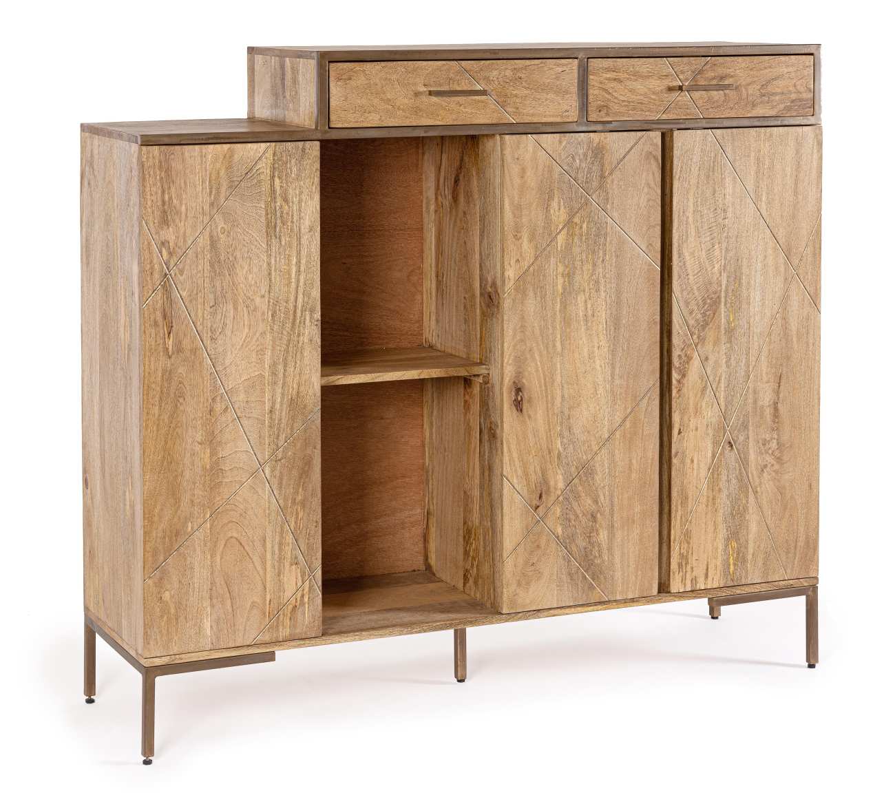 Highboard Jaidev aus Mangoholz, 145 cm