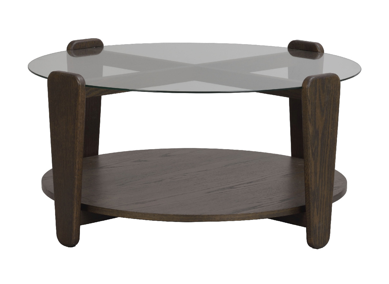 Couchtisch Arran, Eiche Braun mit Glasplatte, 93cm