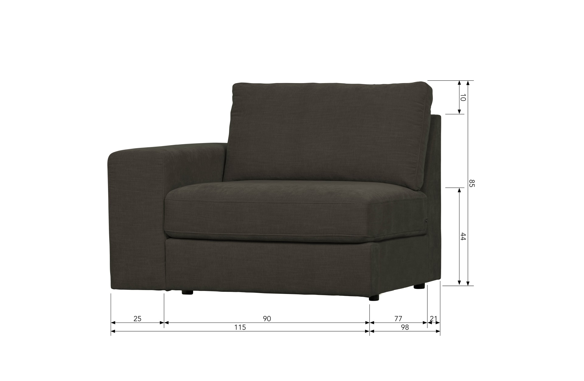 Modulsofa Family 1-Seat Element Links, Anthrazit