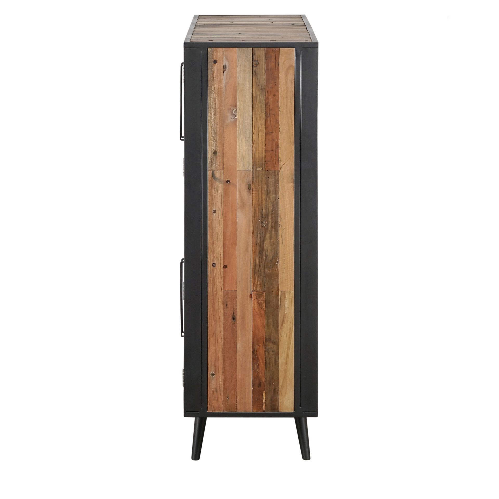 Highboard Nordic Rattan mit 4 Türen, 130 cm