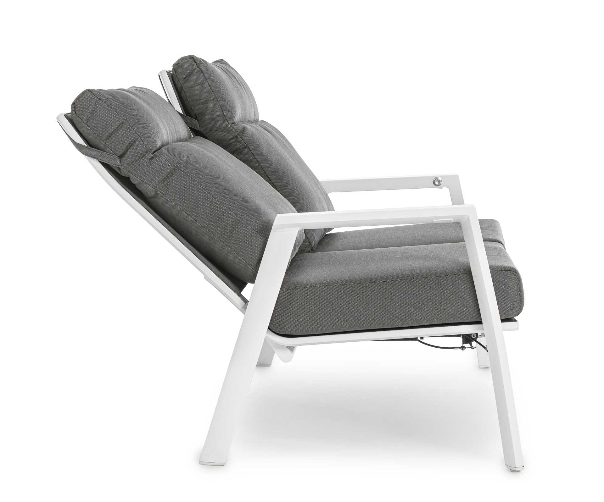 Gartensofa Kledi aus Aluminium, Weiß