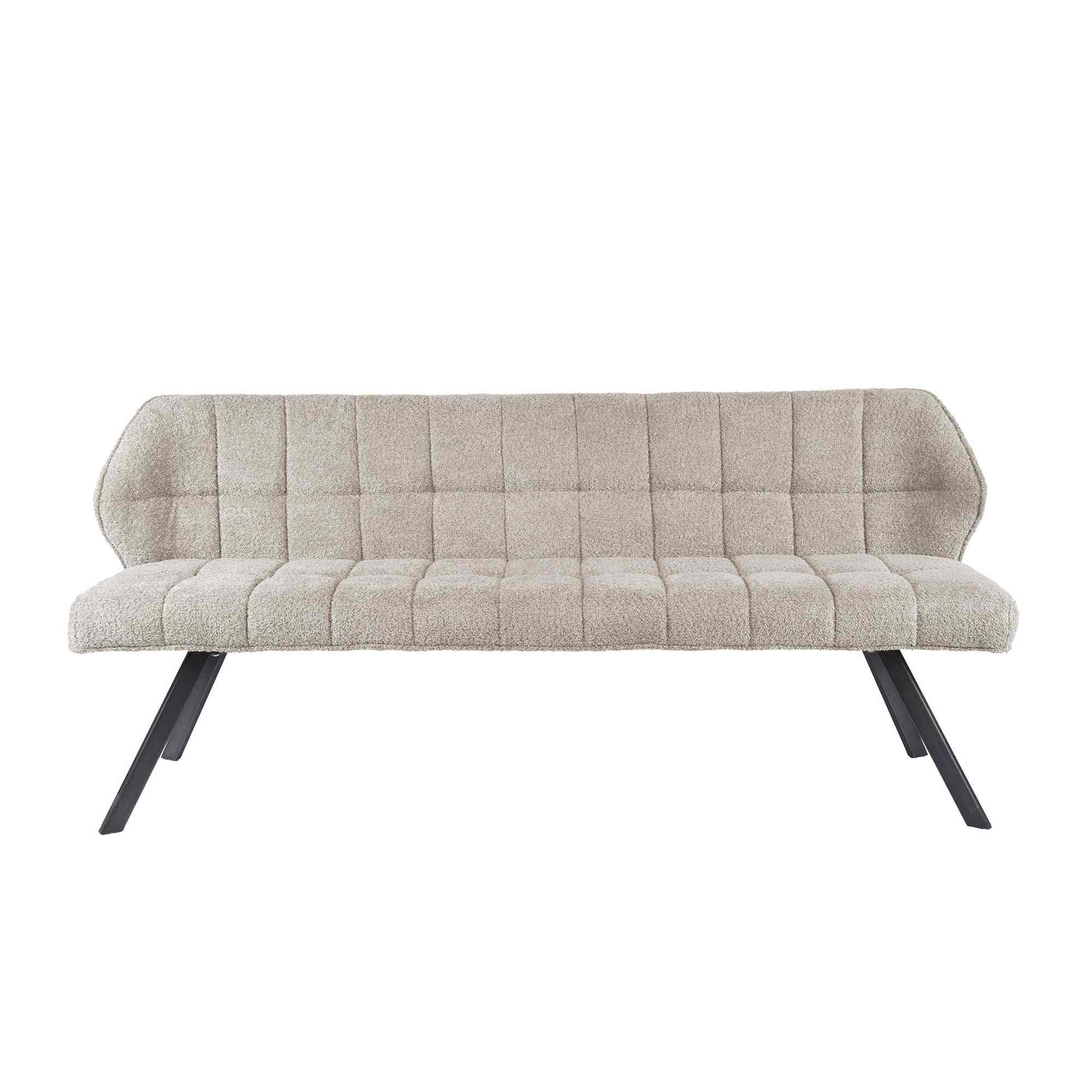 Esszimmerbank Spinras mit Lehne - Boucle, Sand
