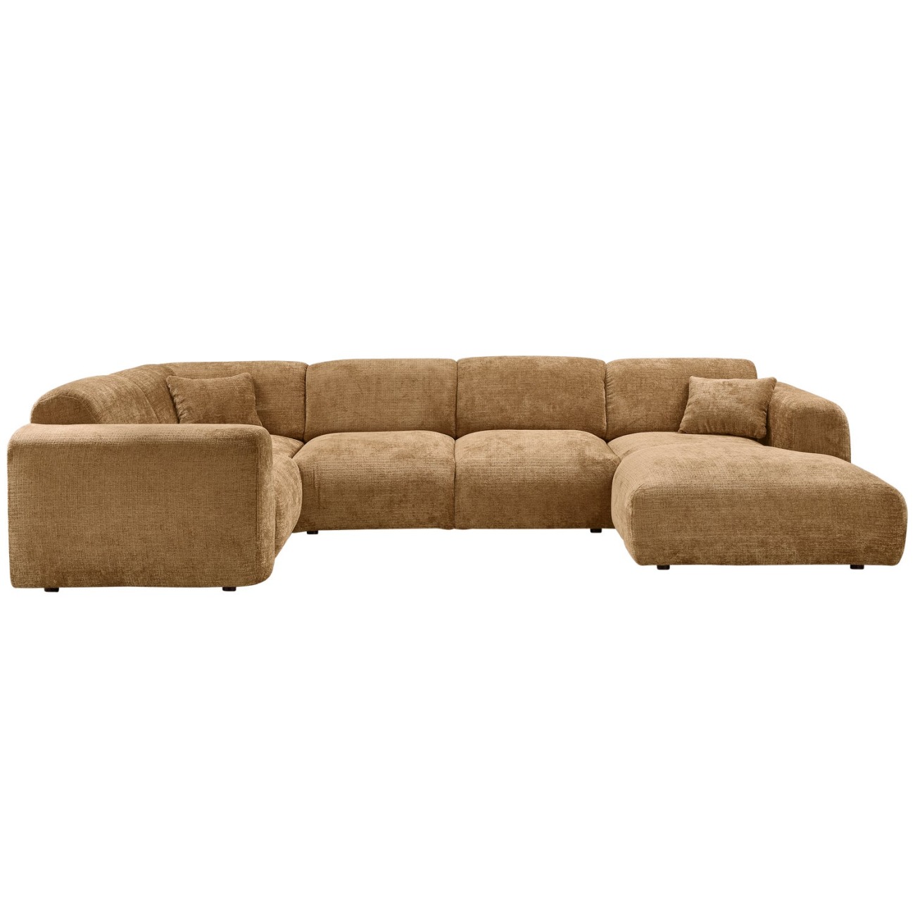 Ecksofa Cloud aus Chenille-Stoff Links, Honiggelb