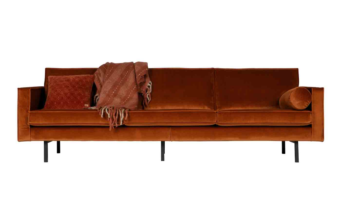 Rodeo Sofa 3-Sitzer Samt, Rost