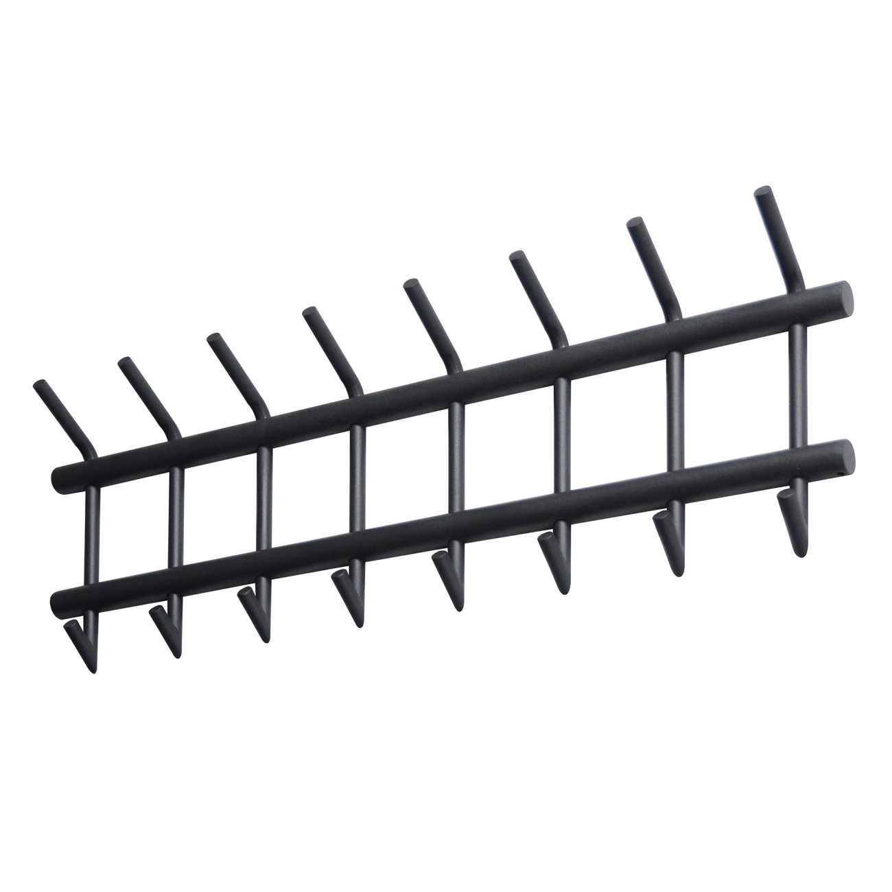 Garderobe Rugavo - Metall Dunkelgrau matt, 8 Haken