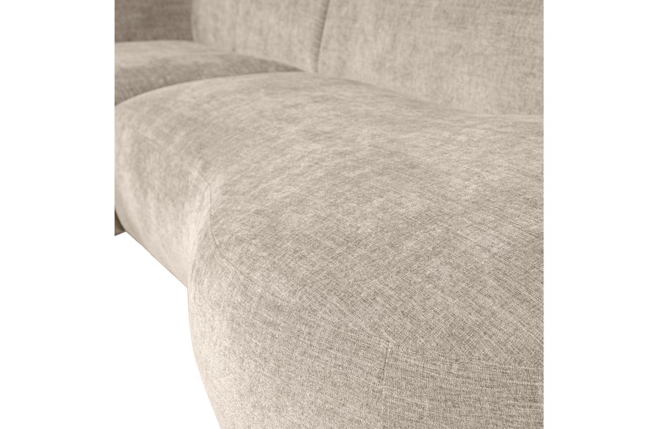 Ecksofa Polly aus Webstoff Links, Sand