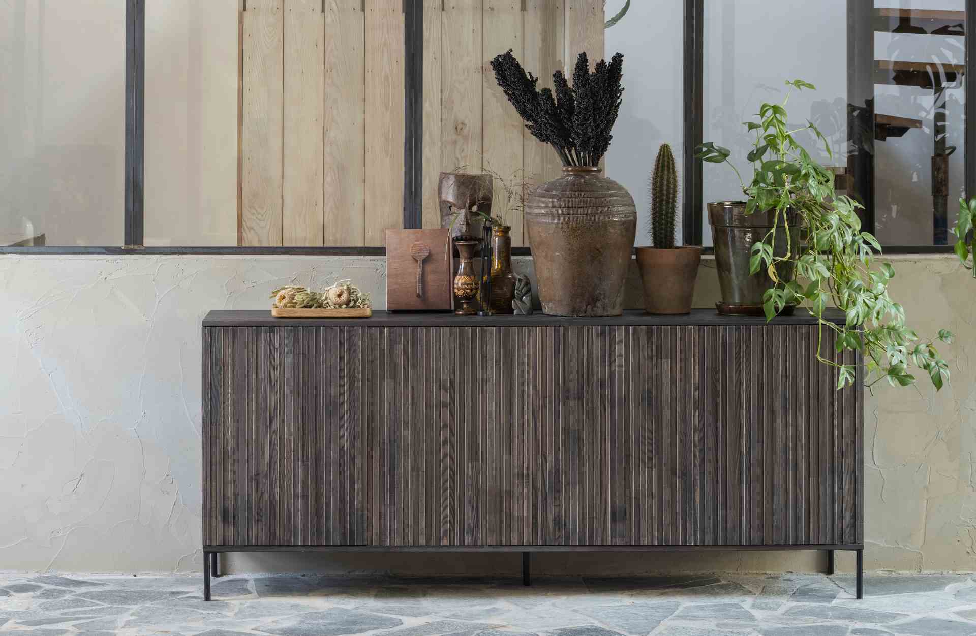 Sideboard Gravure aus Eschenholz, Espresso