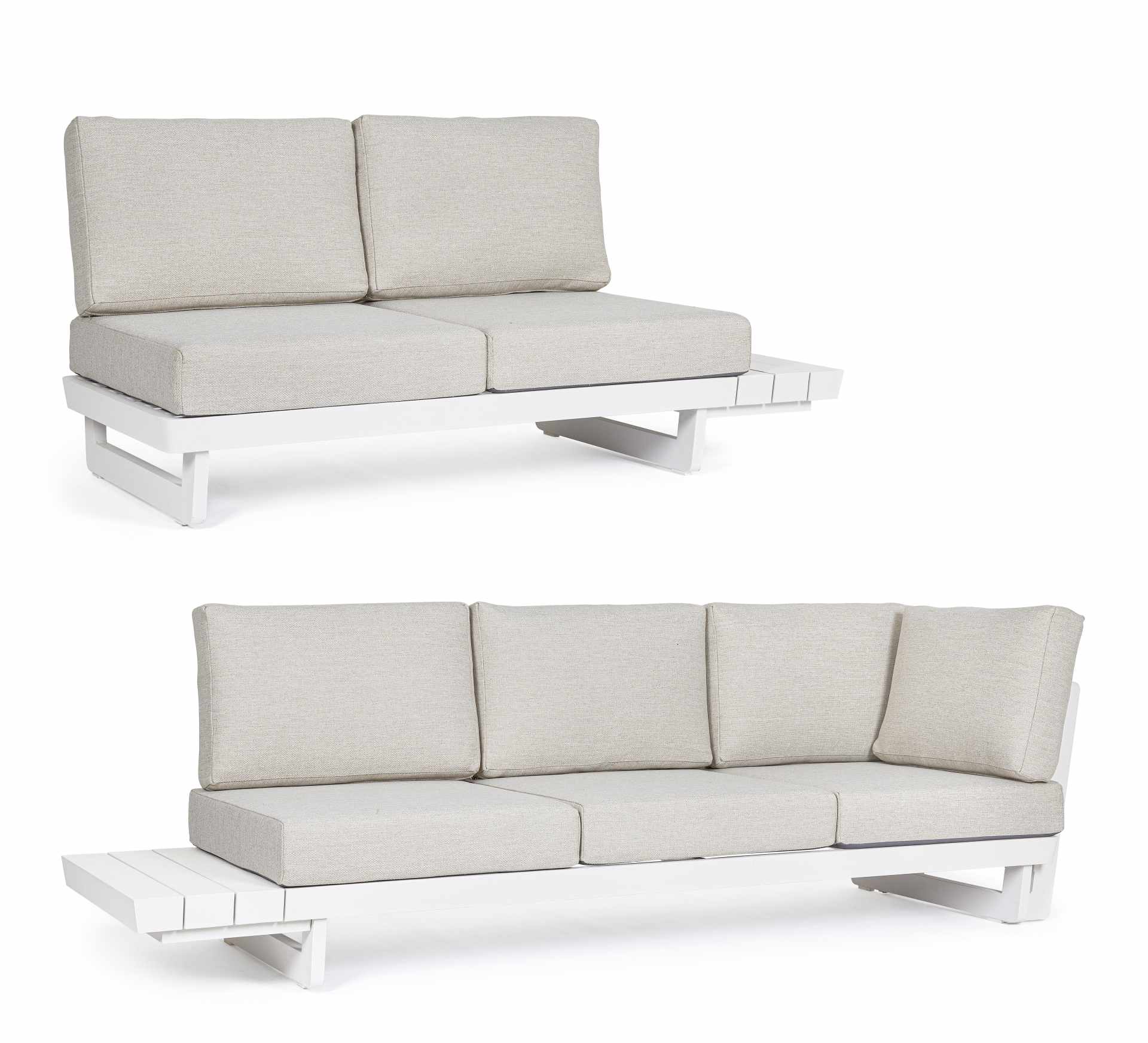 Ecksofa Infinity mit Kissen, Weiß