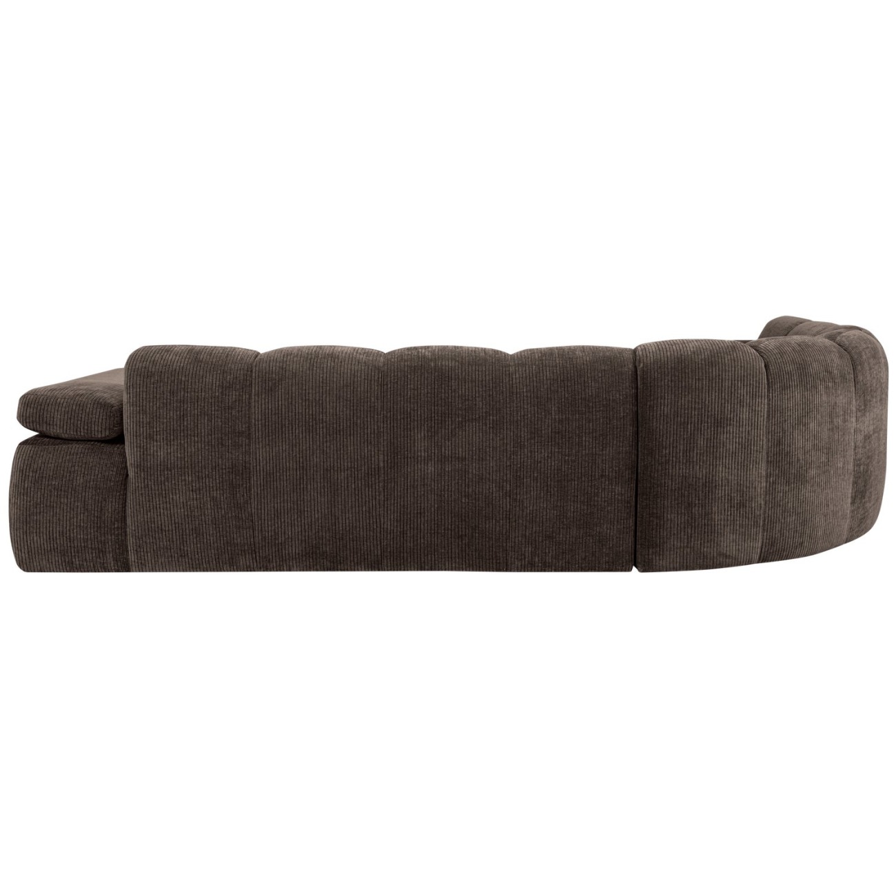 Ecksofa Mojo aus Flachcord Links, Braun