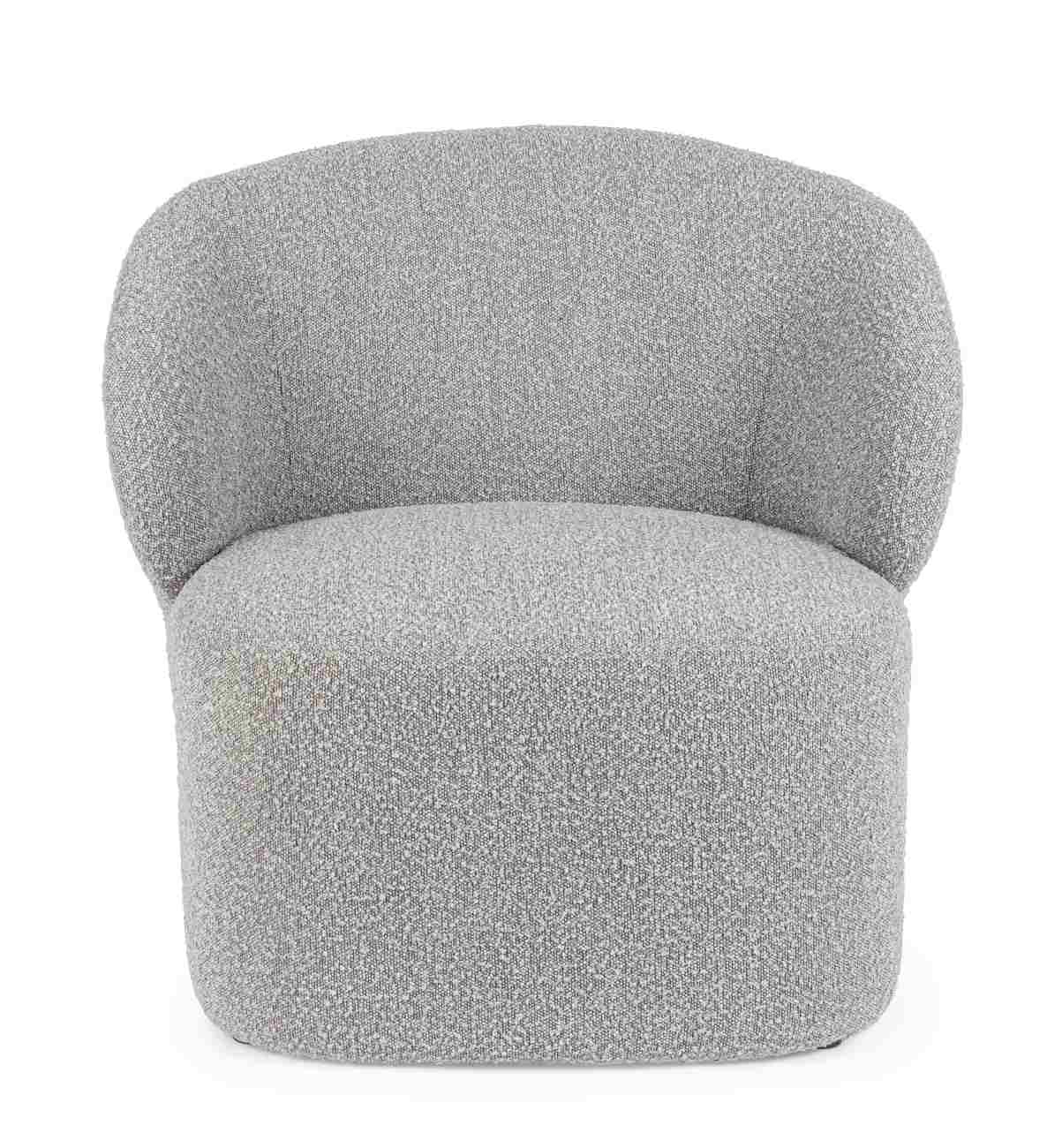 Sessel Babila aus Boucle-Stoff, Grau